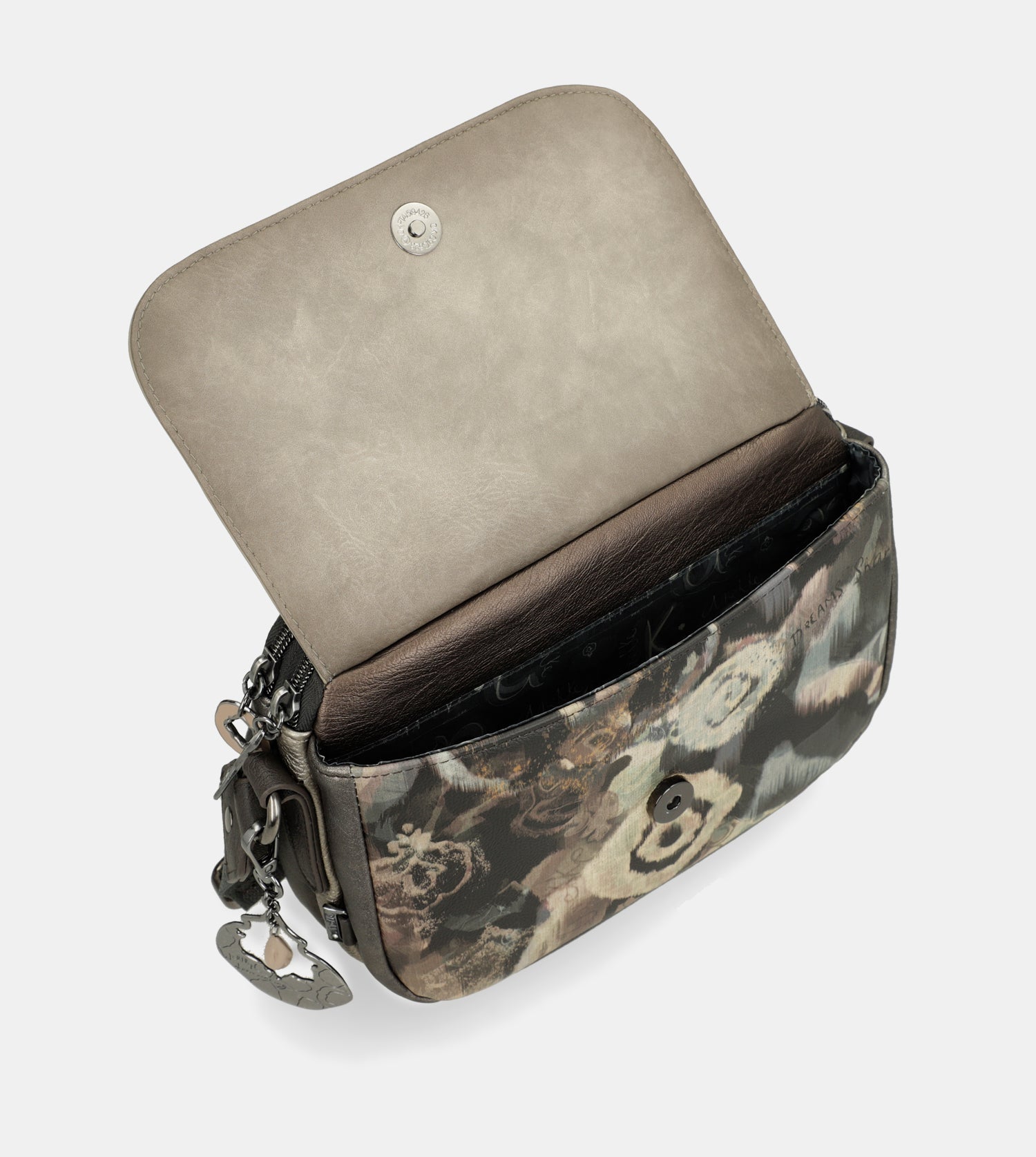 Real oval flap crossbody bag