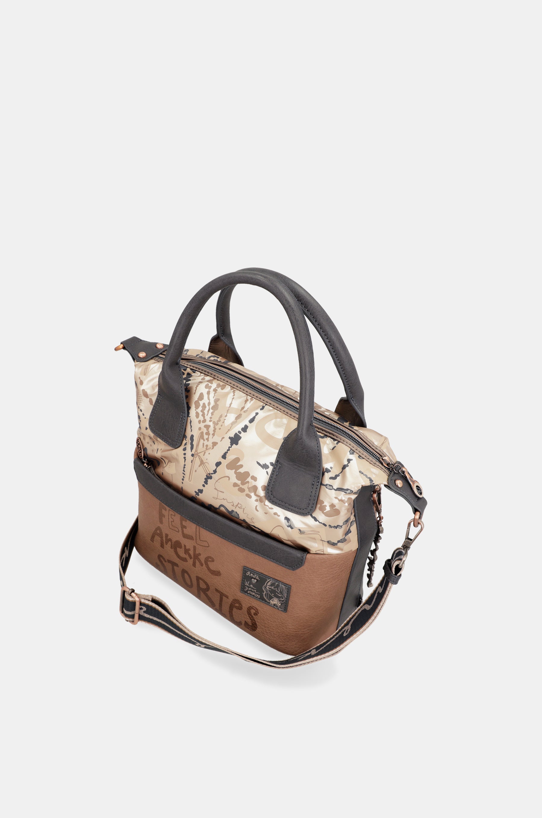 Intentions handle bag with shoulder strap