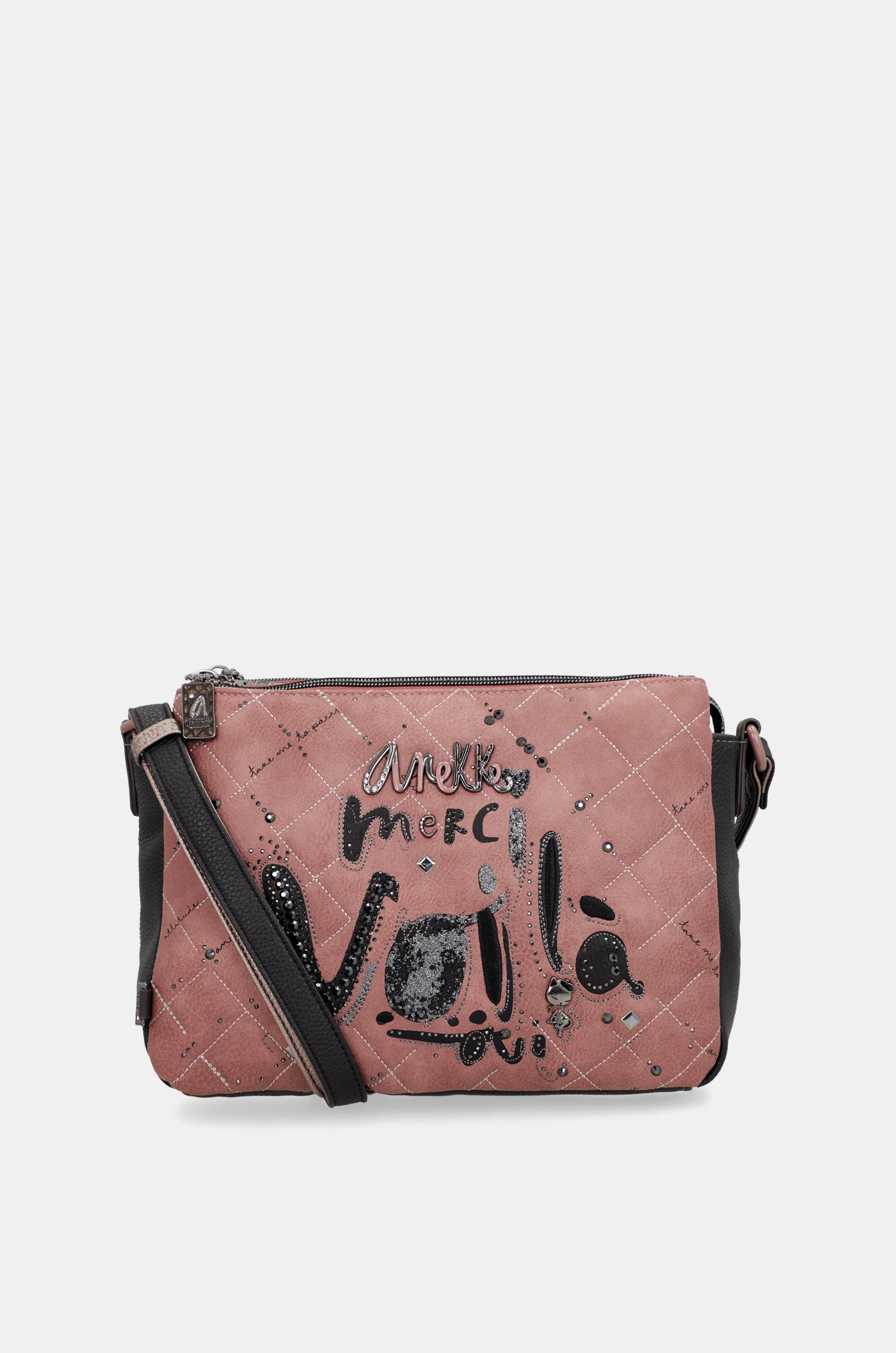 Parisian 3-compartment printed crossbody bag