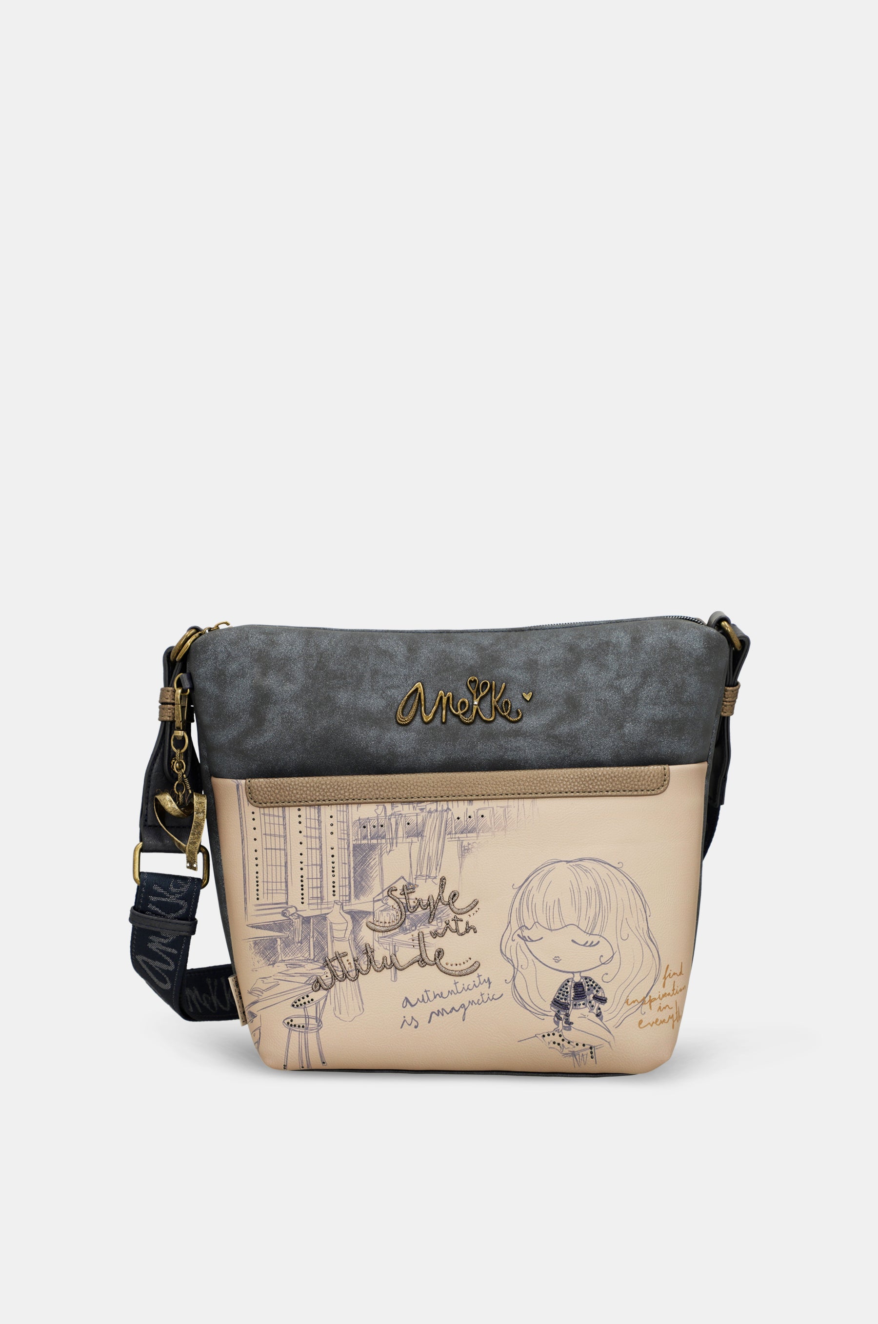 Studio large crossbody bag with front pocket