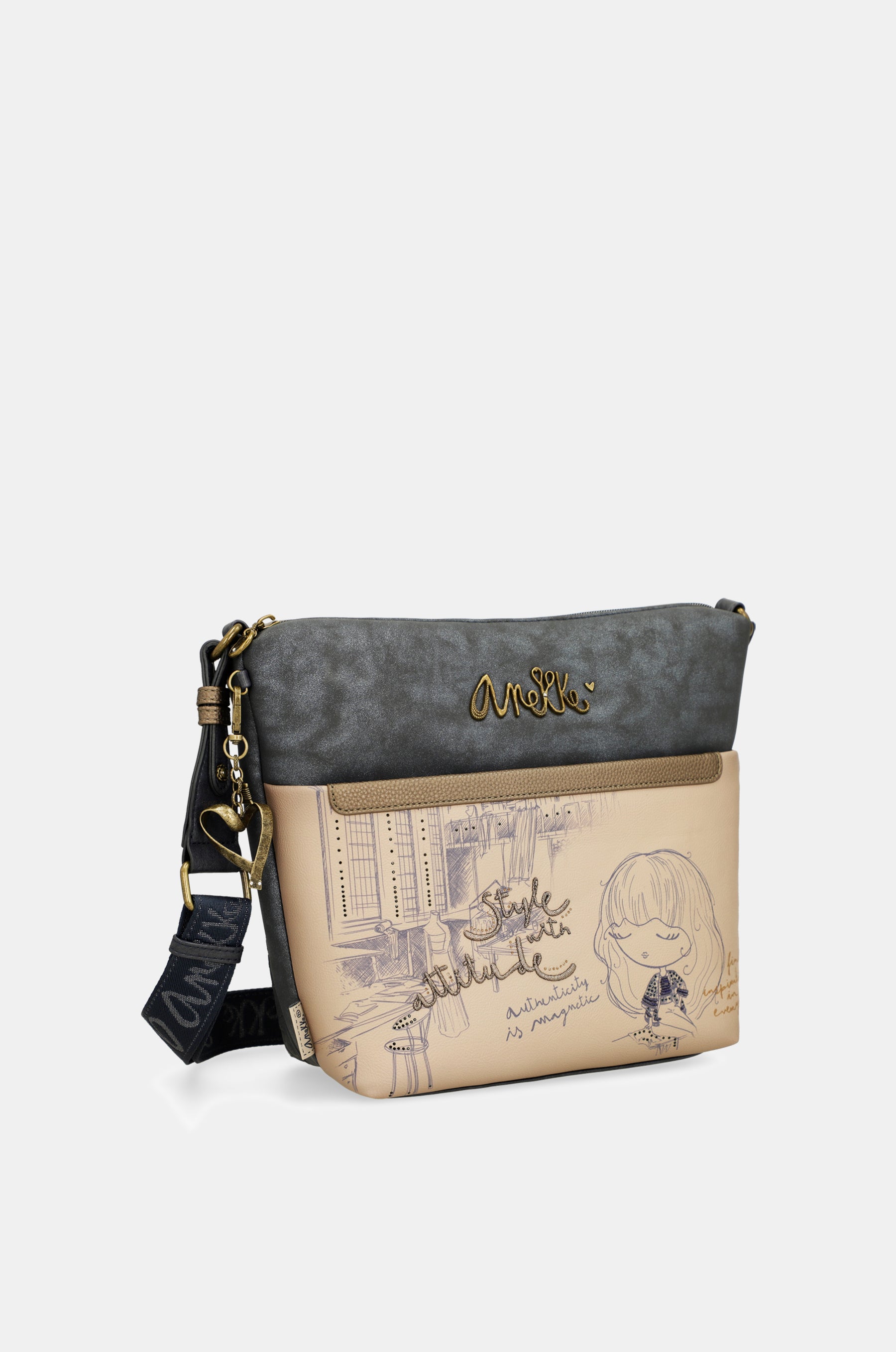 Studio large crossbody bag with front pocket