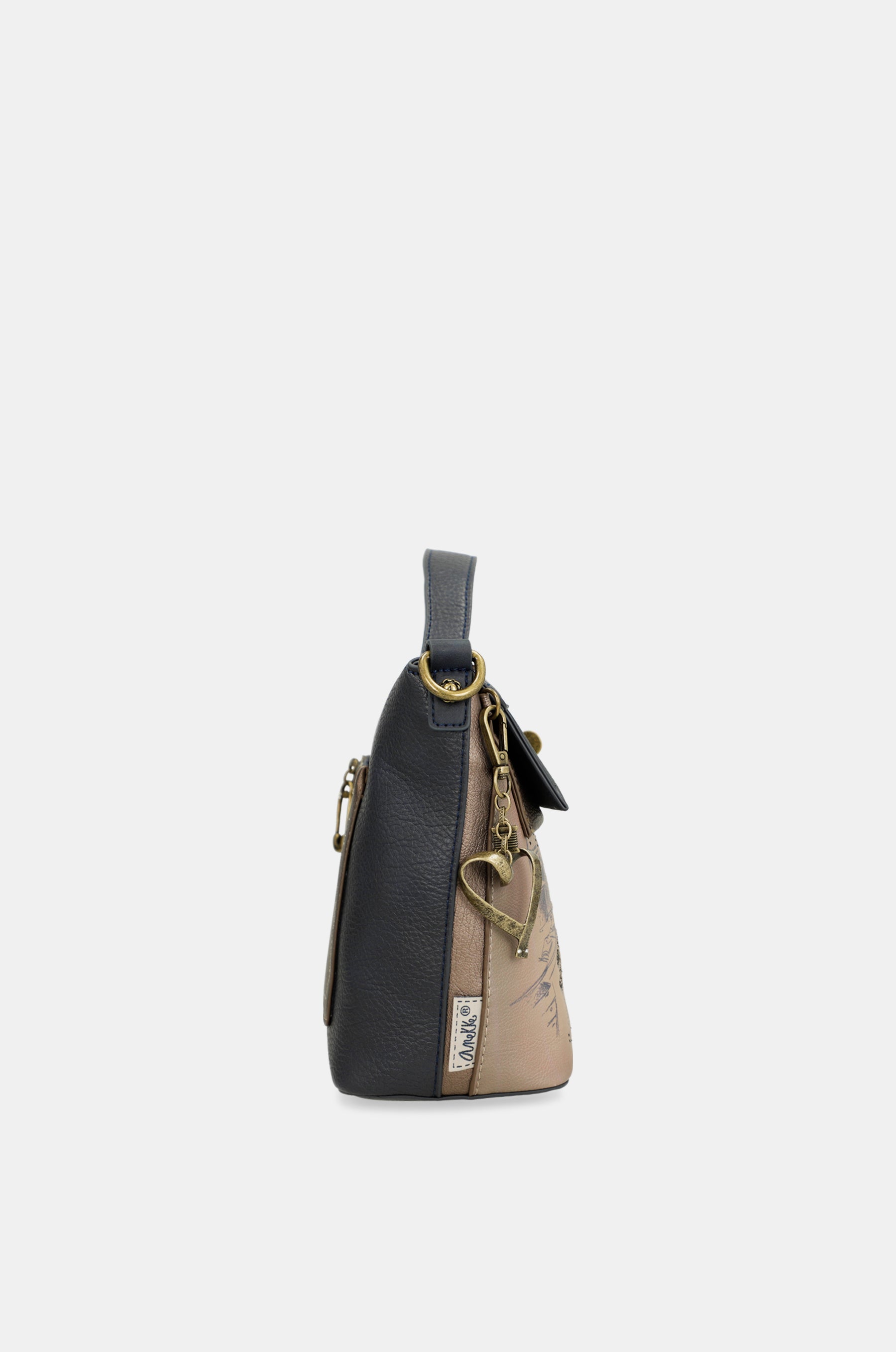 Studio crossbody bag with flap and short handle