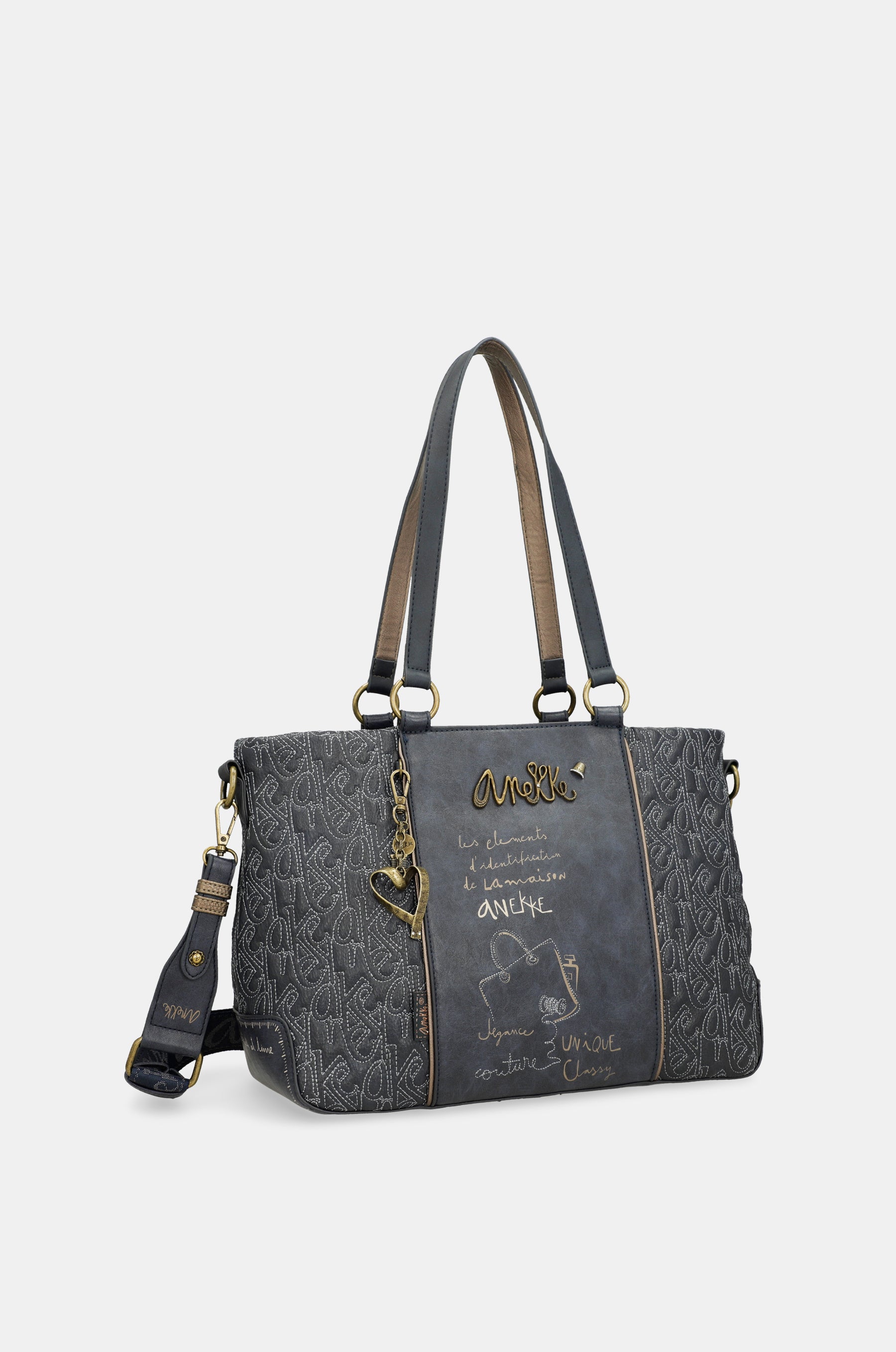 Boutique short-handle bag with shoulder strap