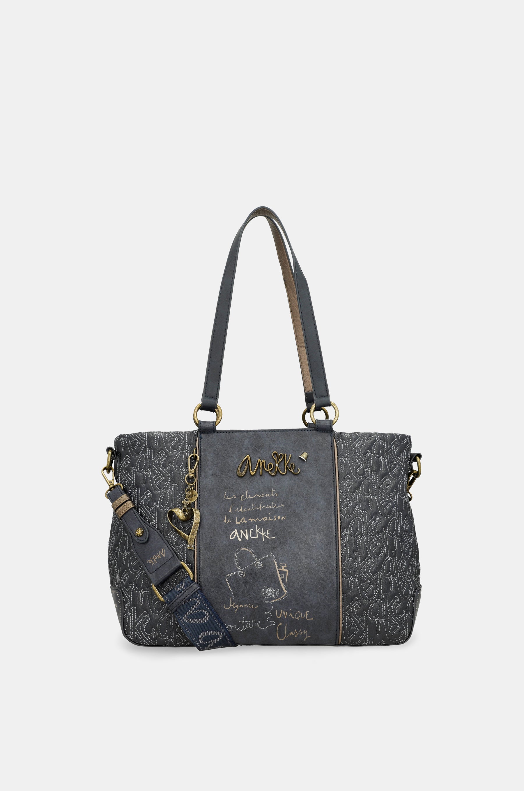 Boutique short-handle bag with shoulder strap