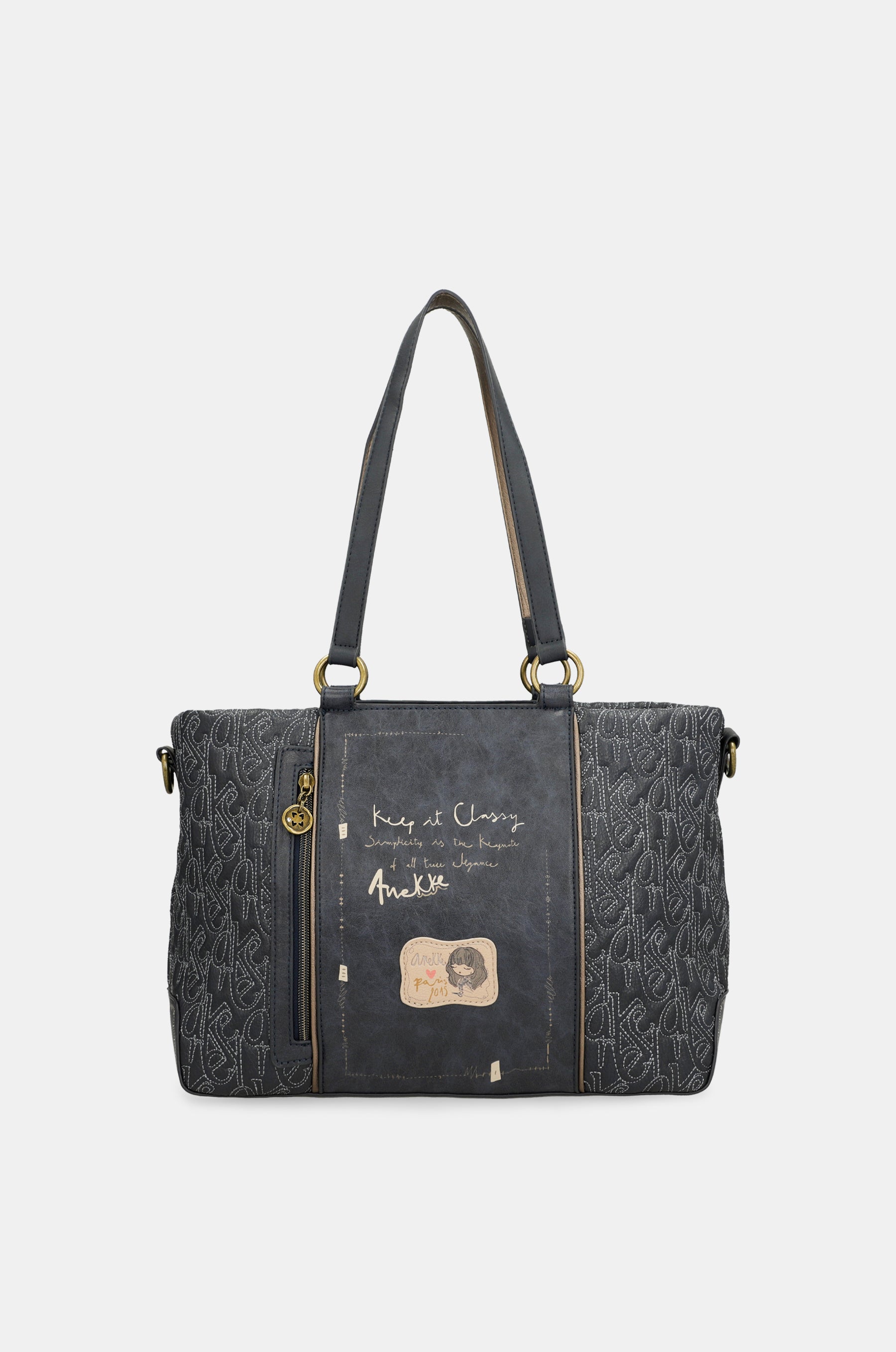 Boutique short-handle bag with shoulder strap