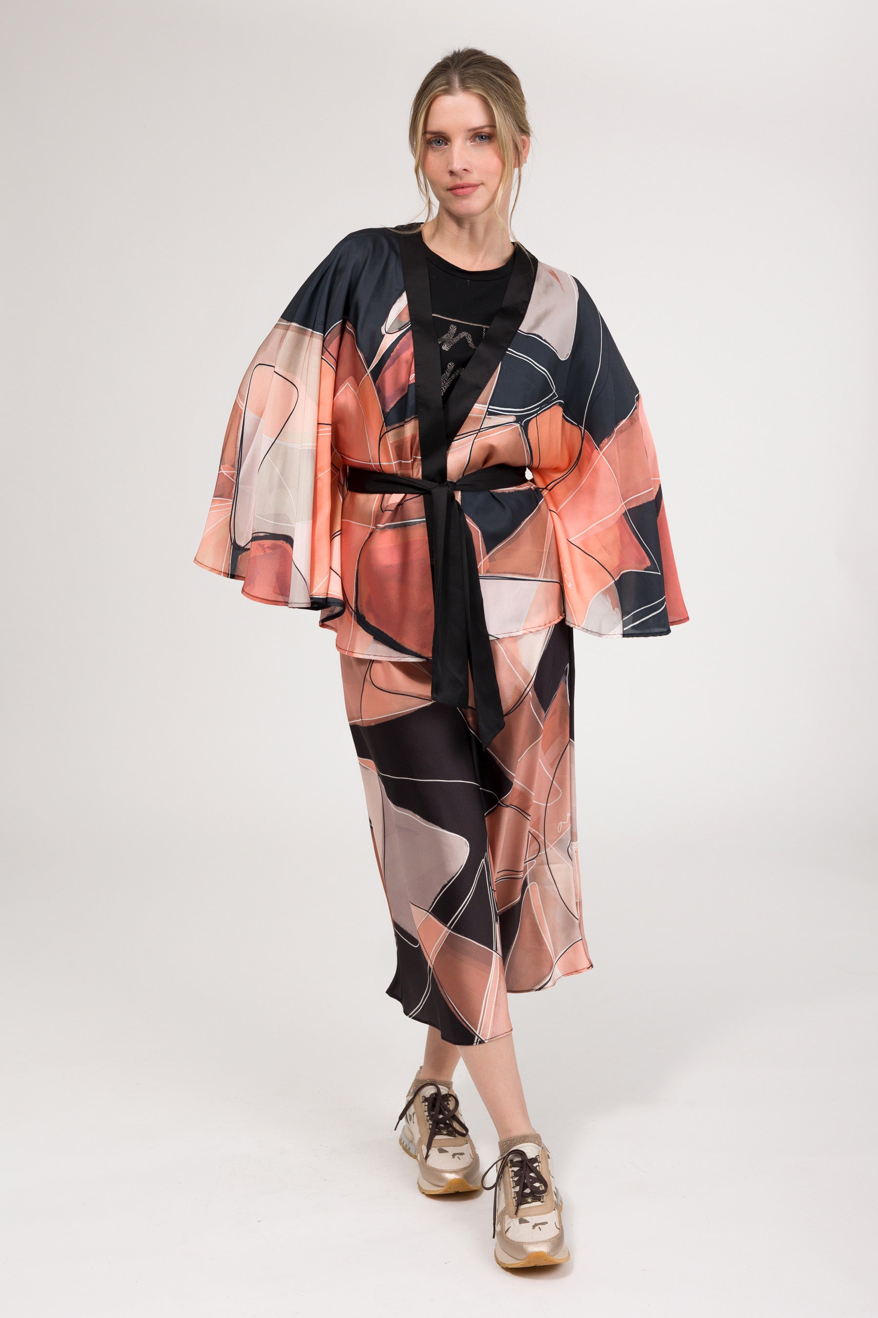 Printed kimono
