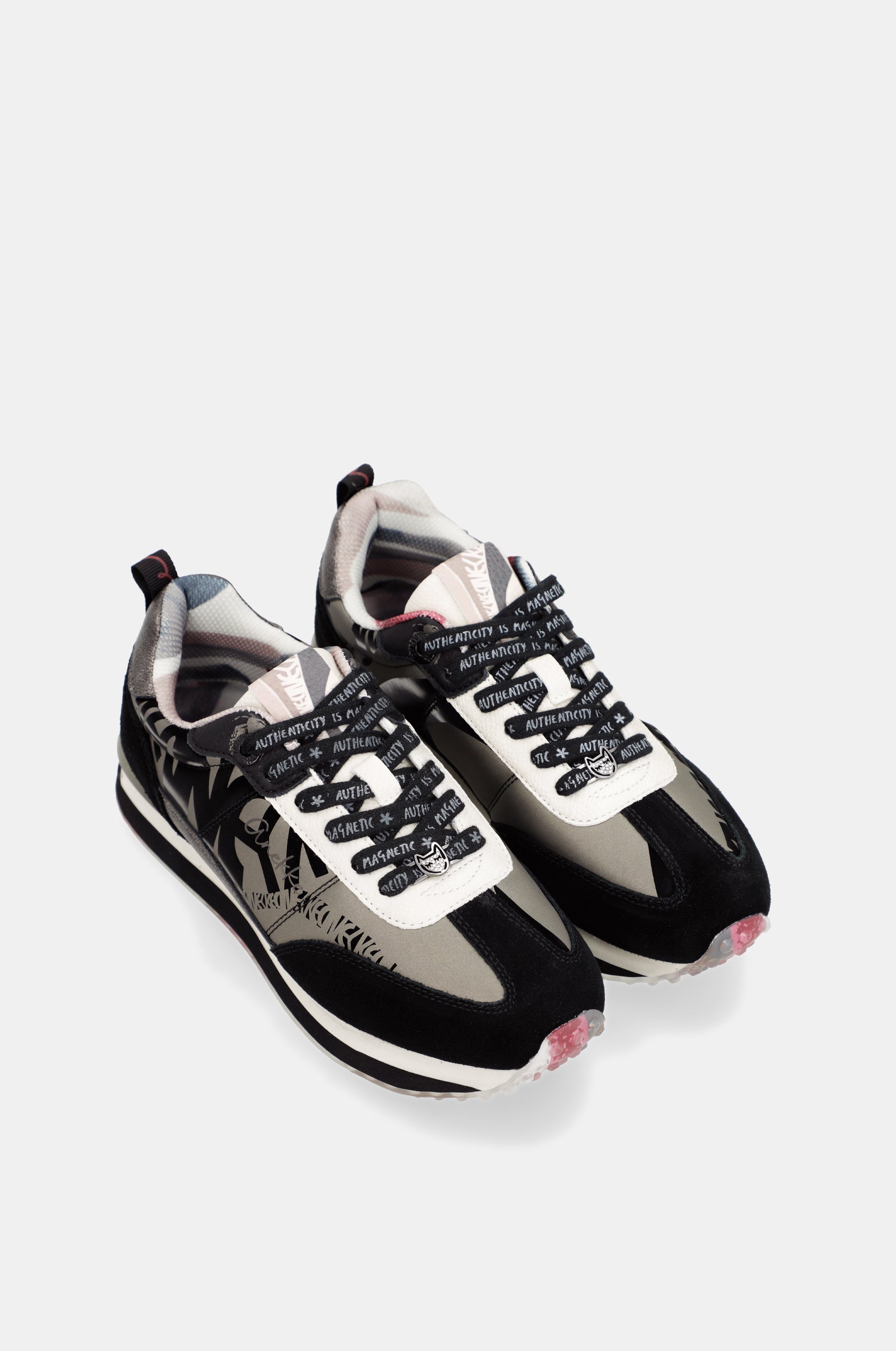 Black and lead-grey sneakers