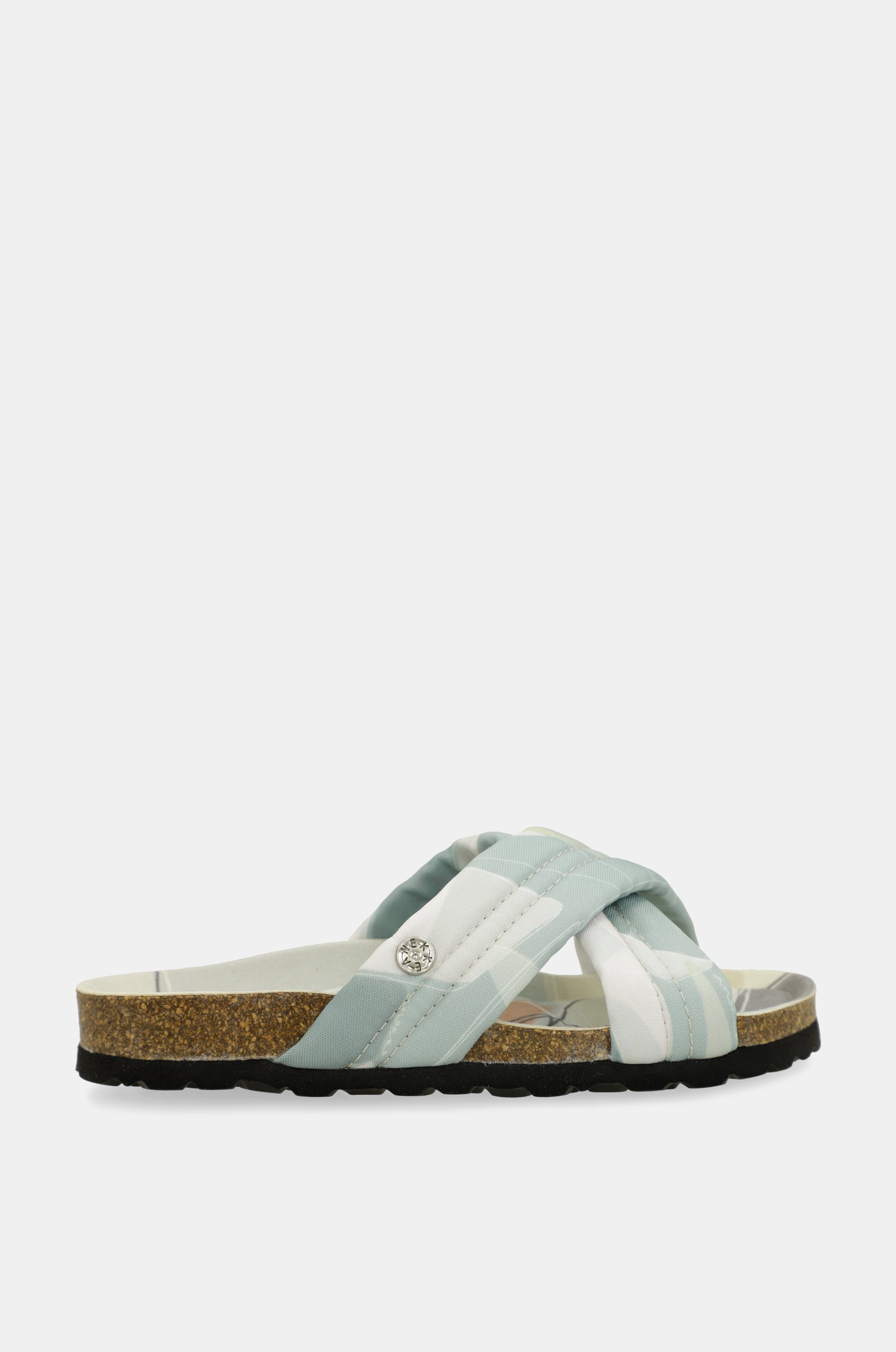 Blue crossover sandals