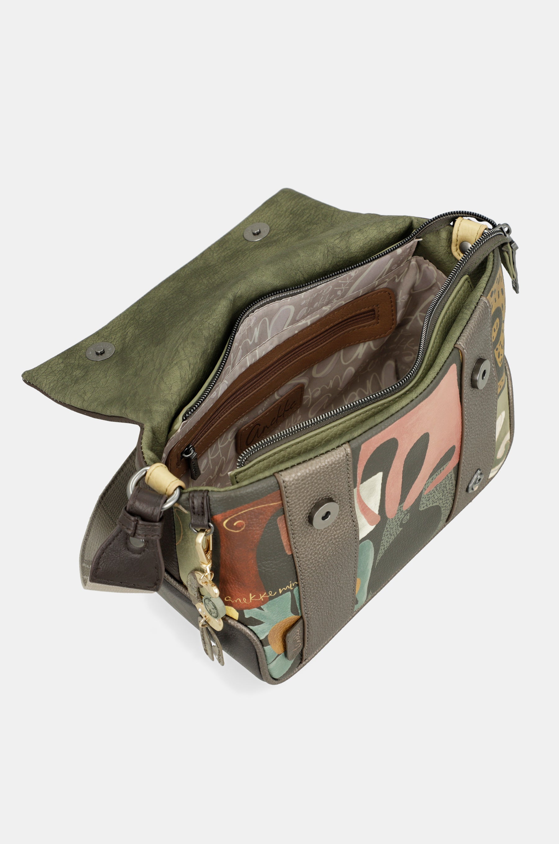 Crossbody bag with printed flap Amphora