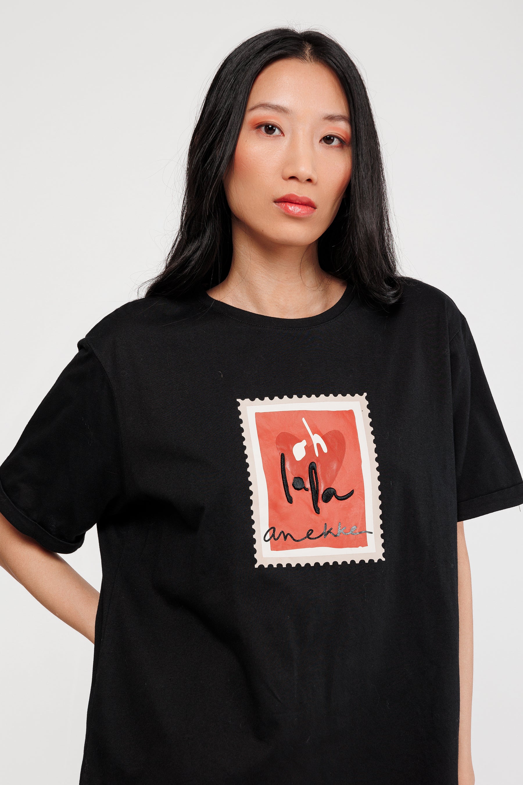Mademoiselle black short sleeve T-shirt