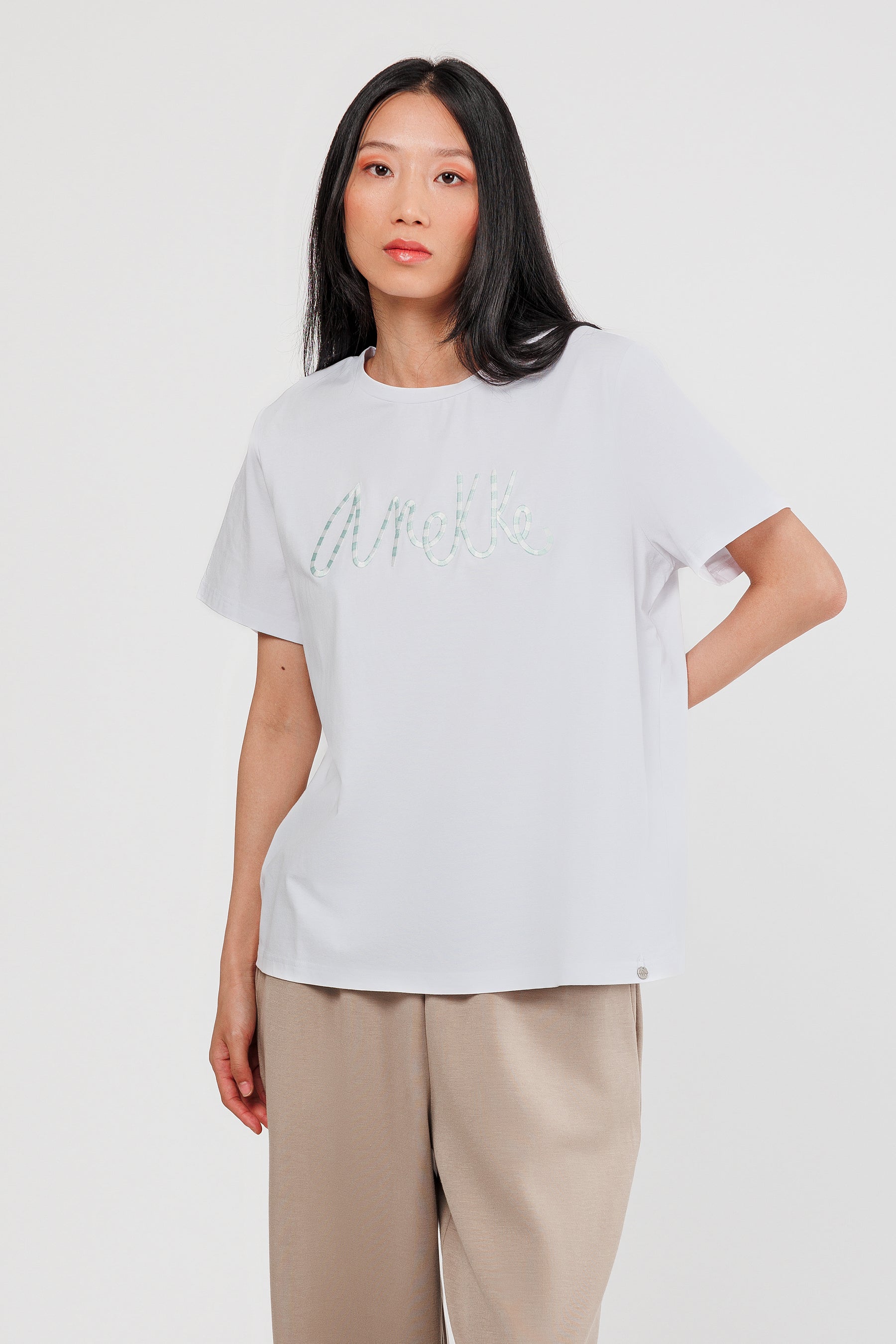 Monogram Logo Long Sleeves Yaf Bright White