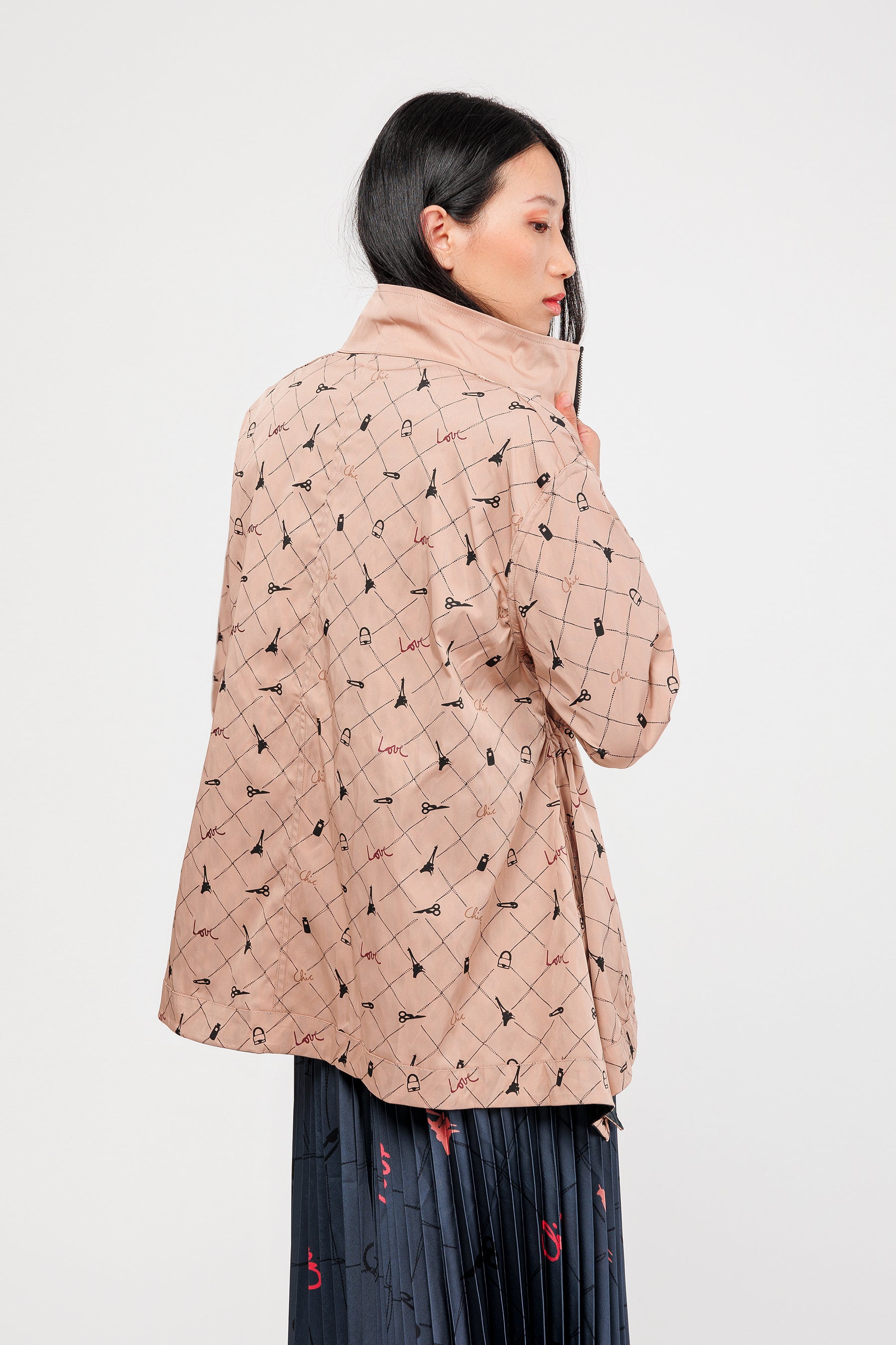 Black & beige reversible jacket