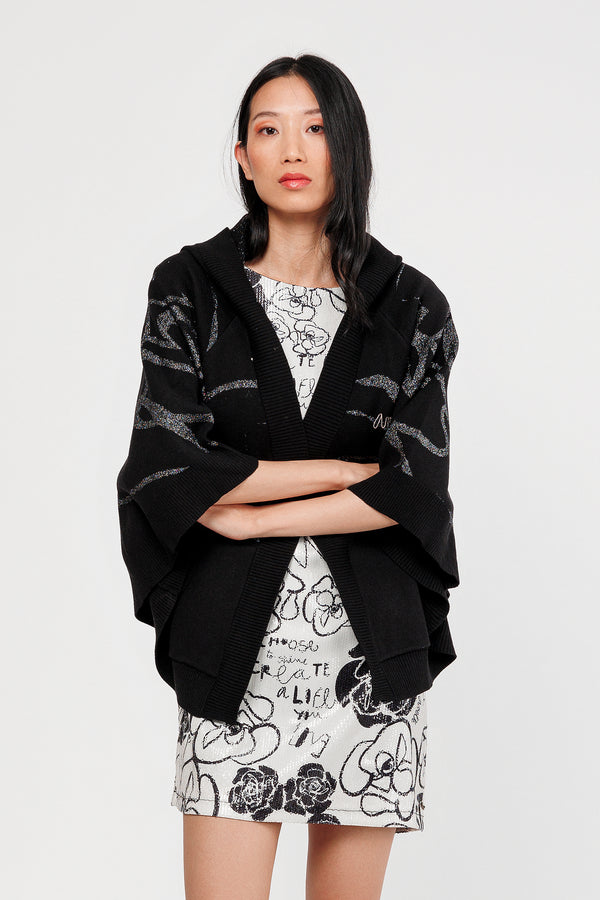 Black poncho-style jacket