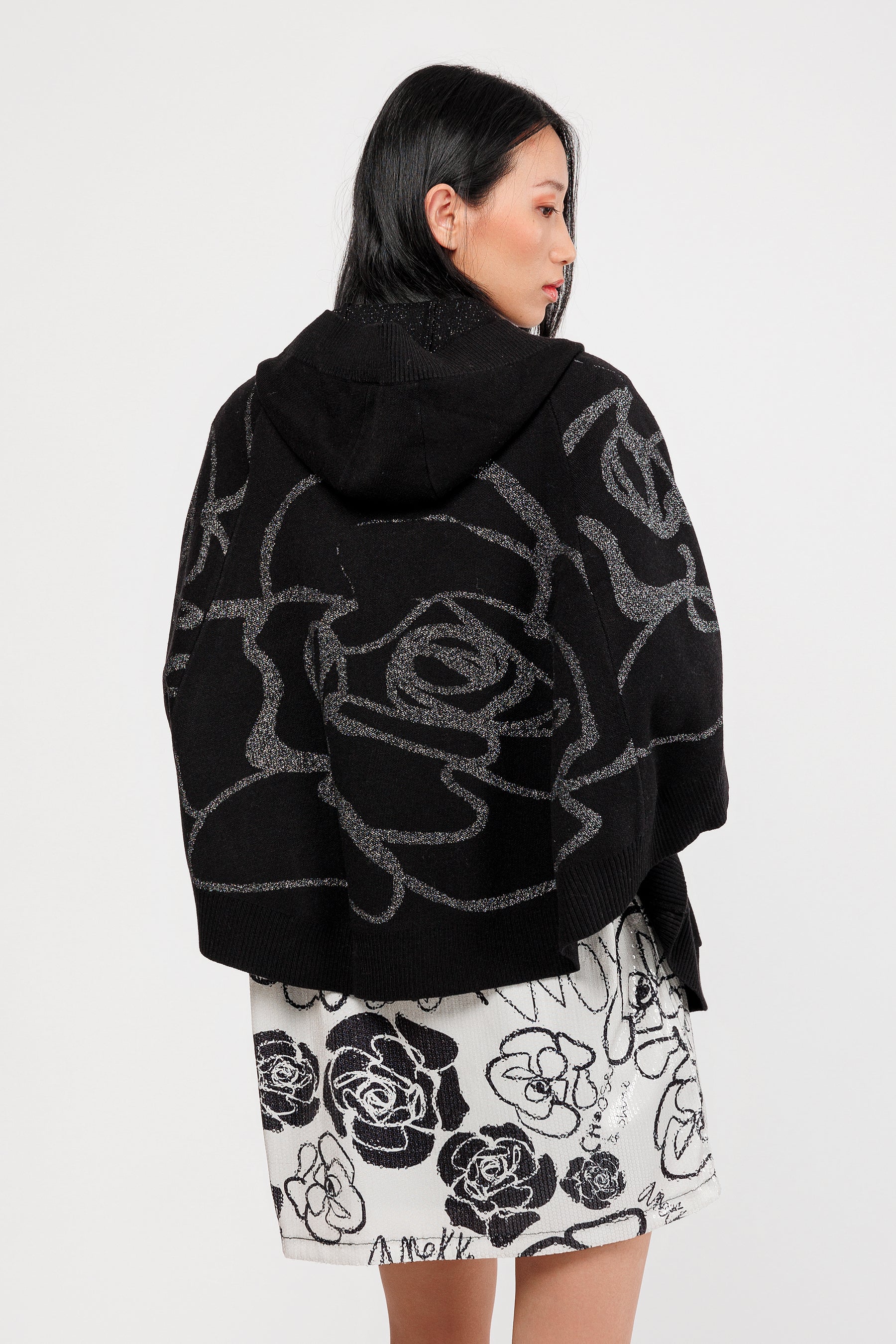 Black poncho-style jacket