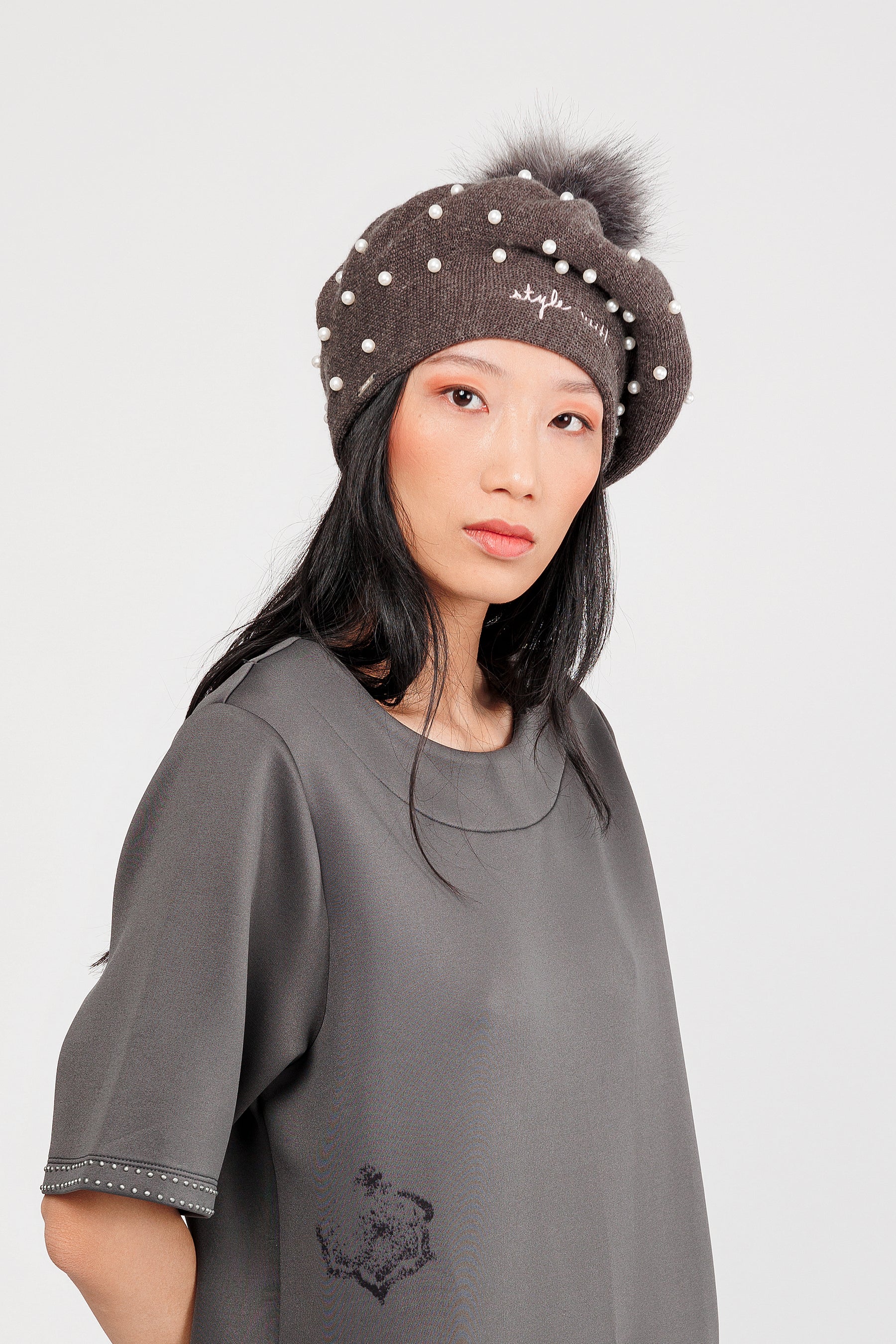 Real knitted beret