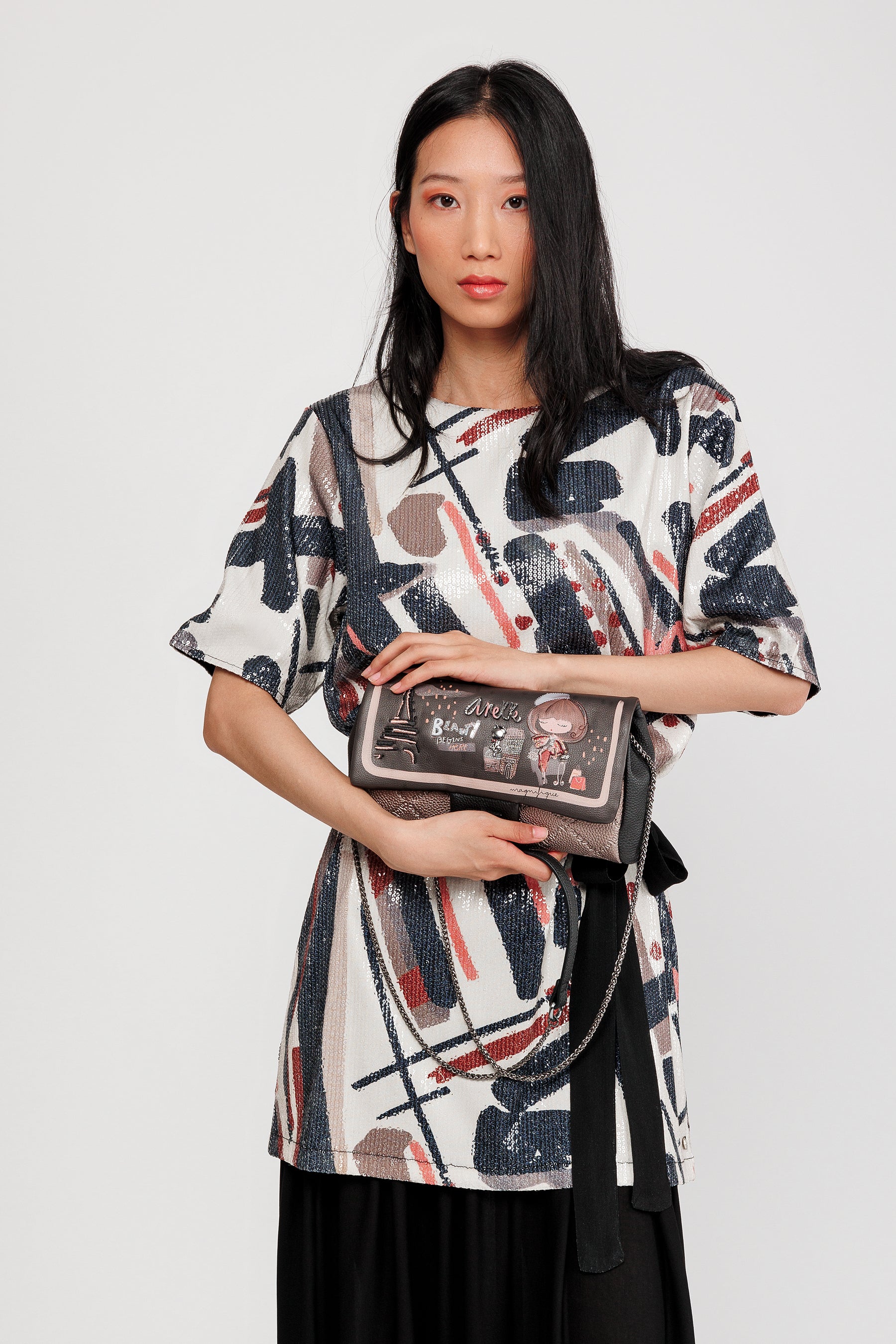 Mademoiselle crossbody bag with flap