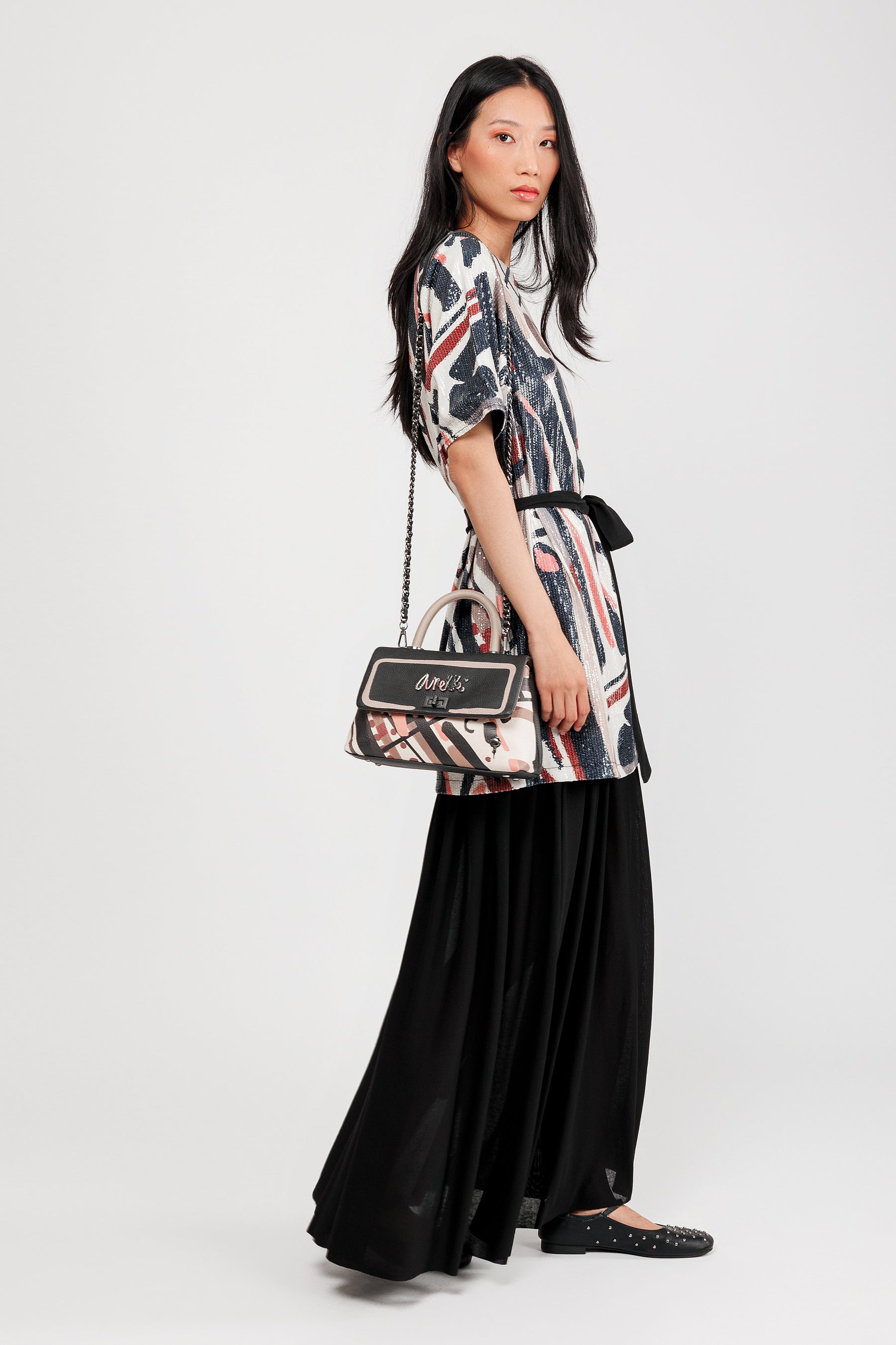 Parisian short-handle small bag with shoulder strap