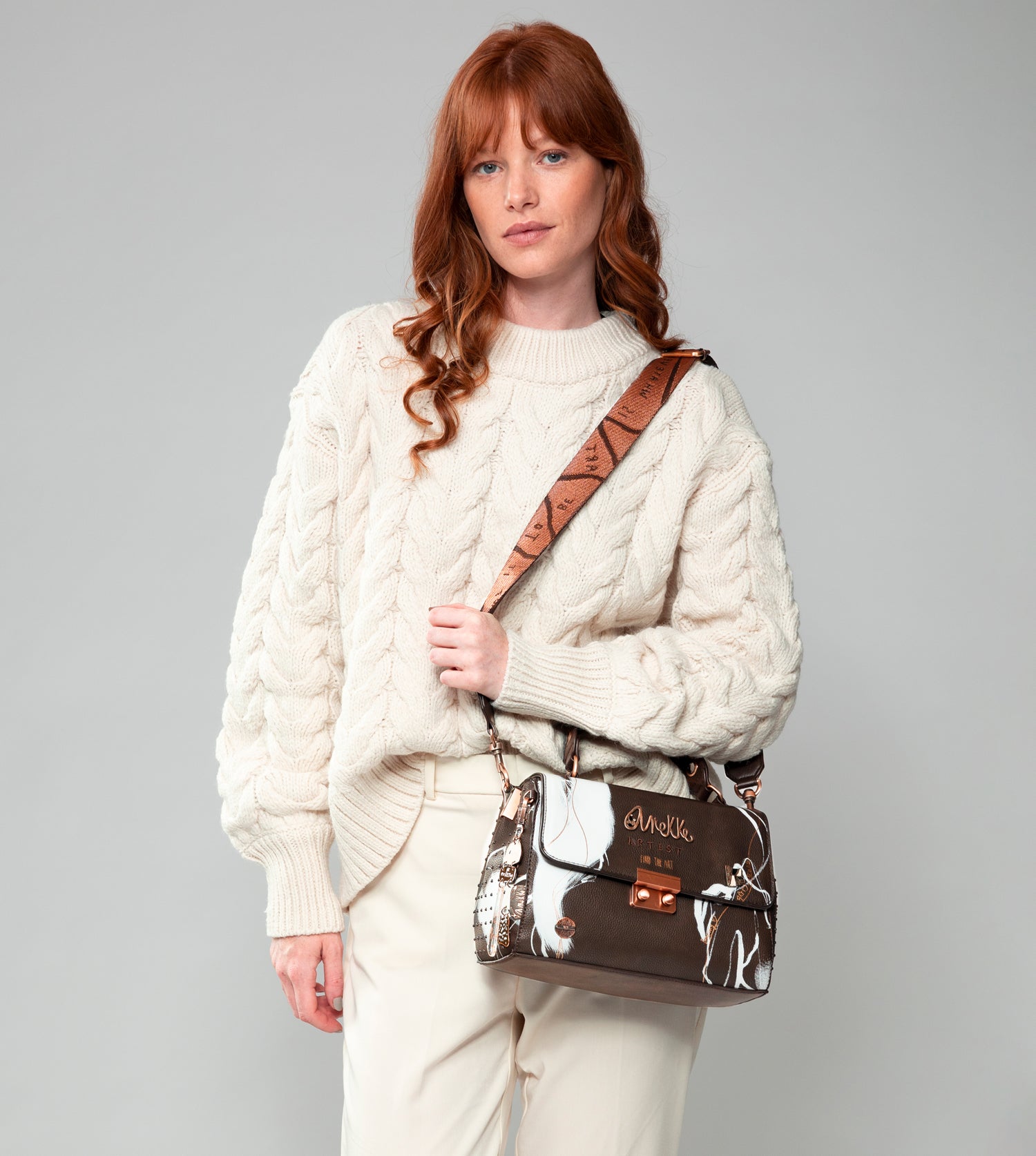 Nature Shodō brown flap bag