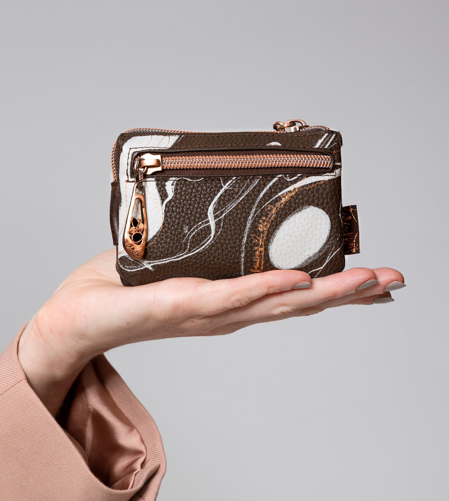 Nature Shodō brown 3 compartment purse