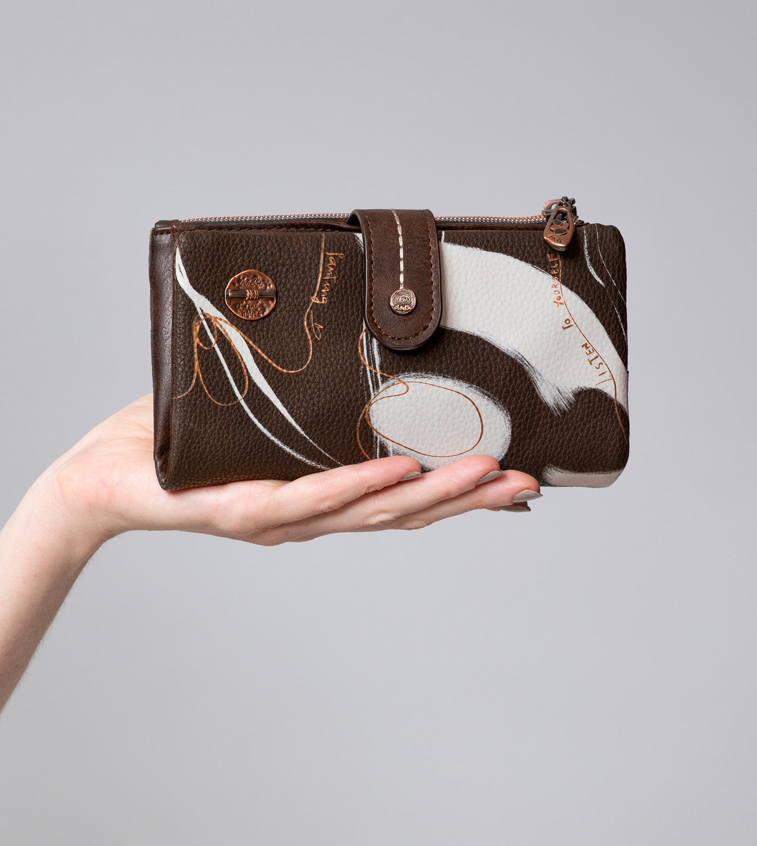 Nature Shodō Brown RFID Flexi Wallet brown