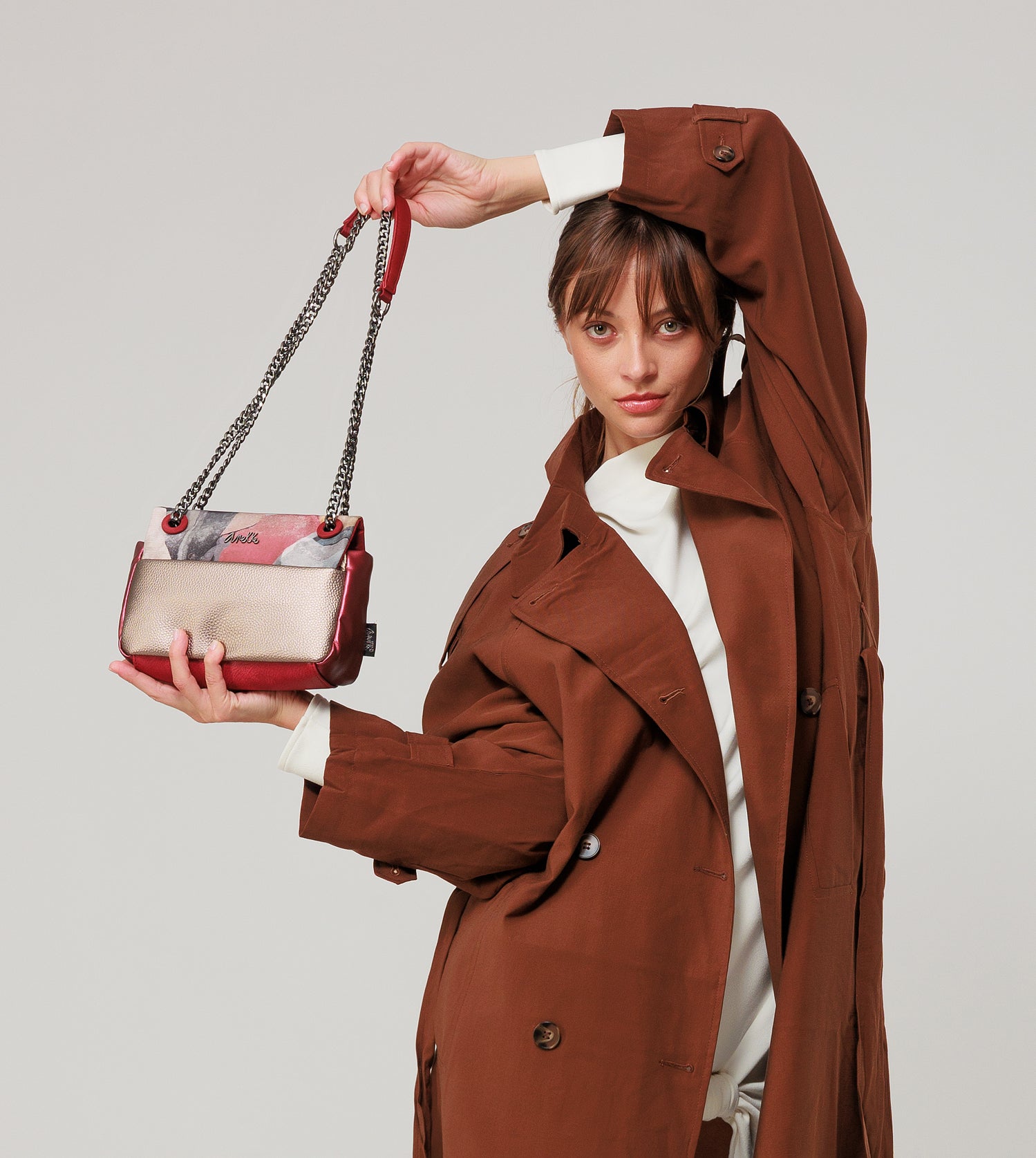 Imaginary crossbody bag with flap