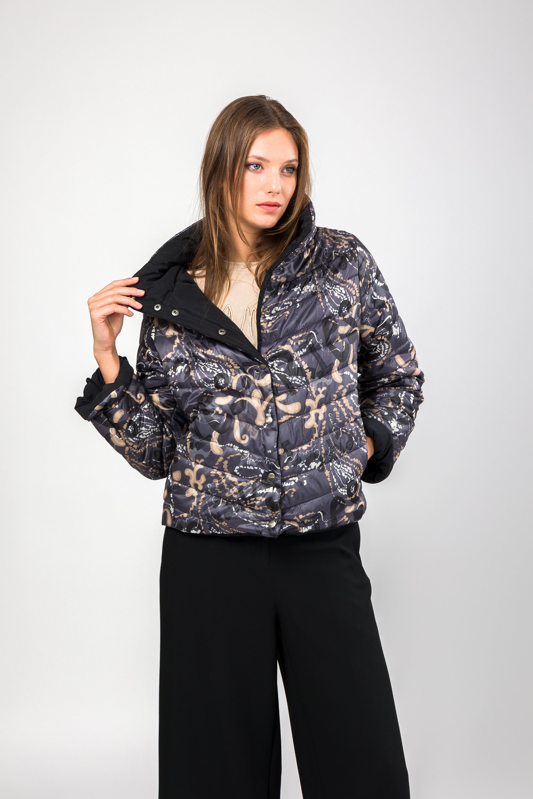 Gray reversible jacket