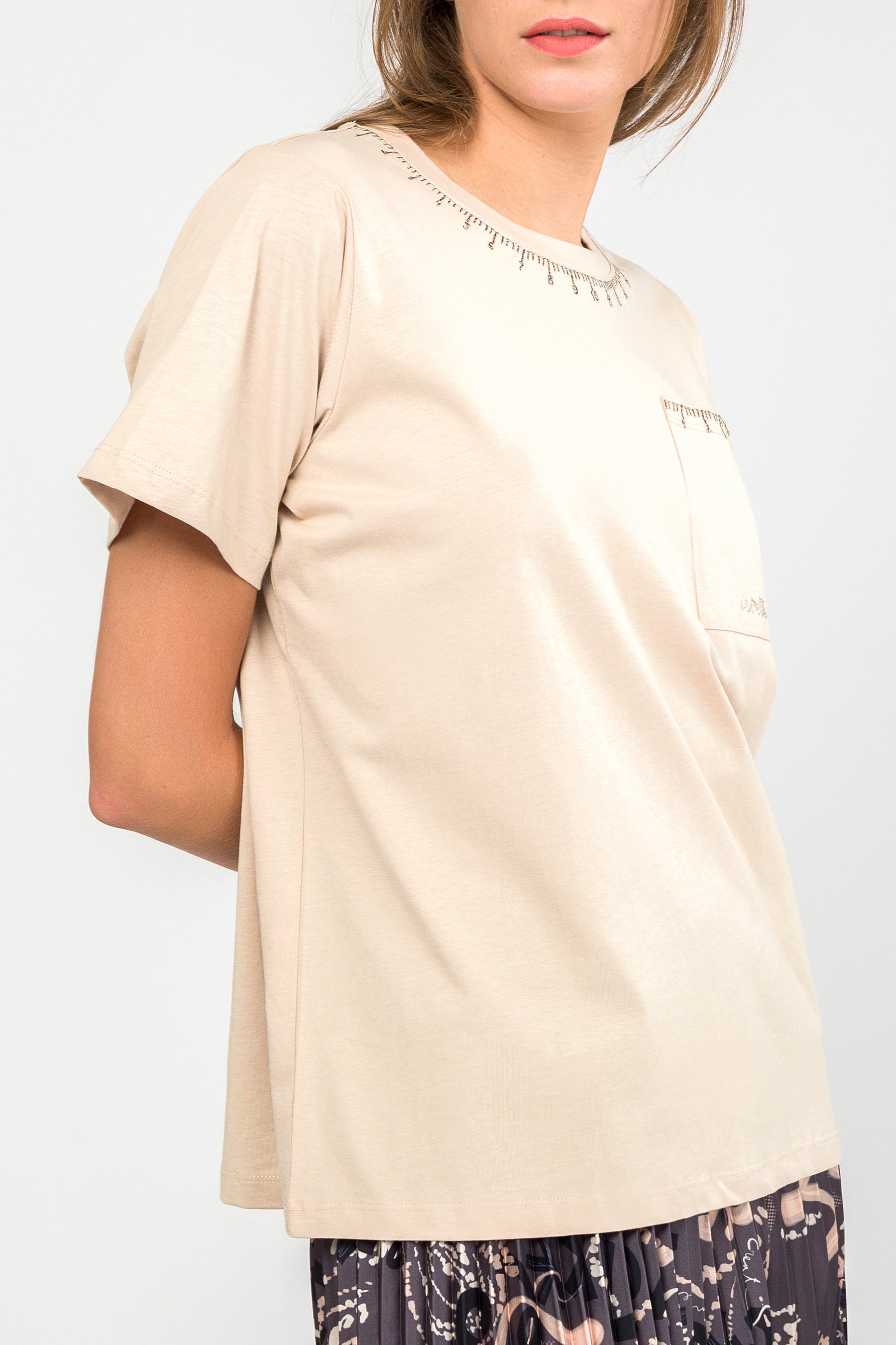 Studio beige short sleeve T-shirt