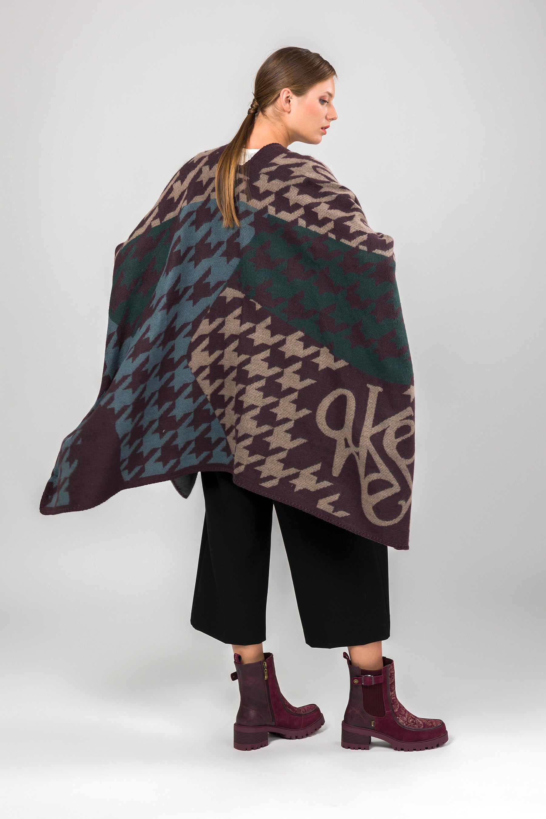 Blue & purple poncho