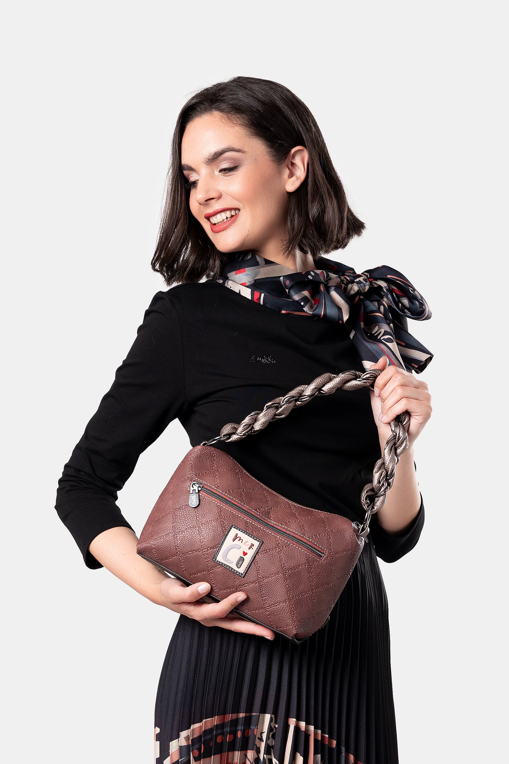 Mademoiselle short-handle bag with shoulder strap