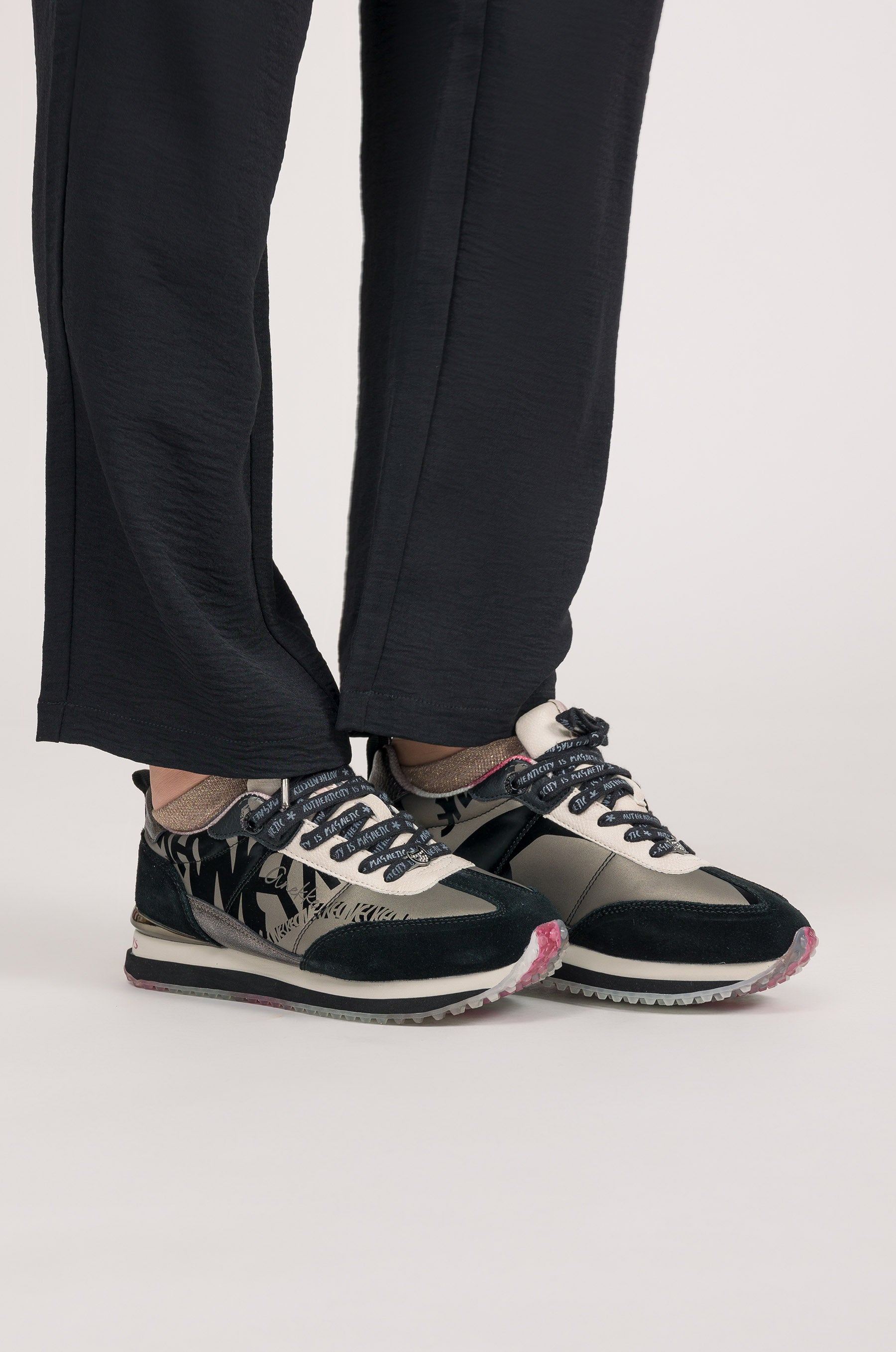 Black and lead-grey sneakers