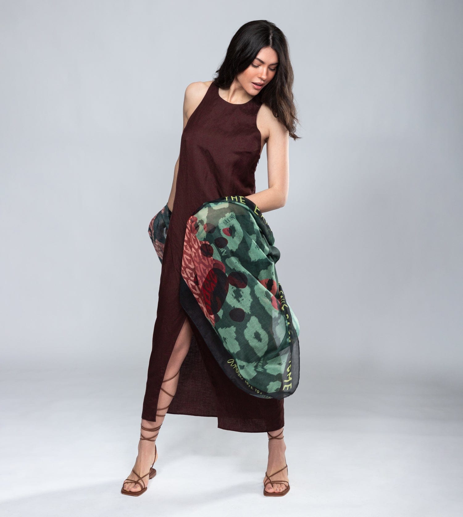 Amazonia green printed scarf