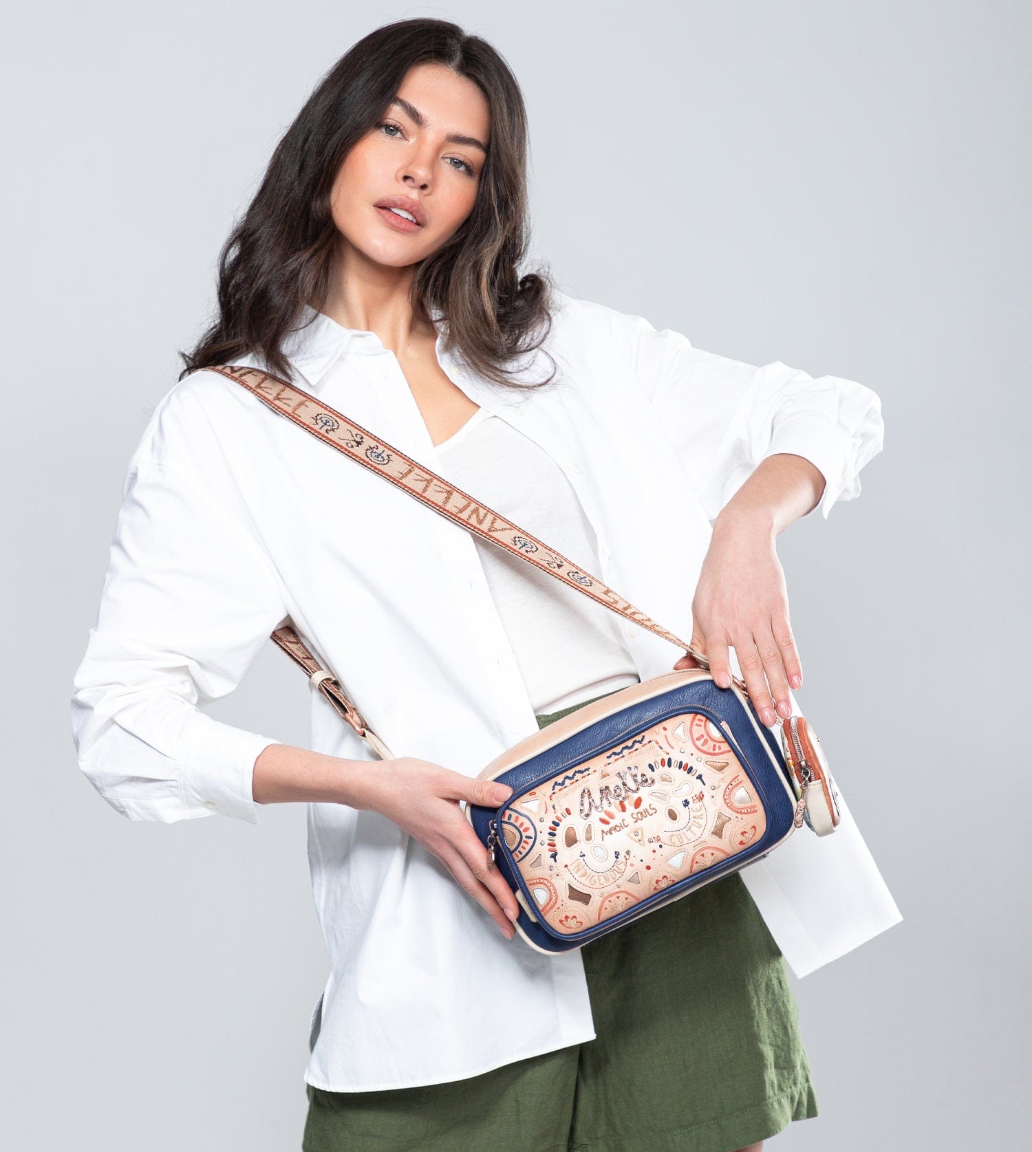 Tribe navy blue crossbody bag