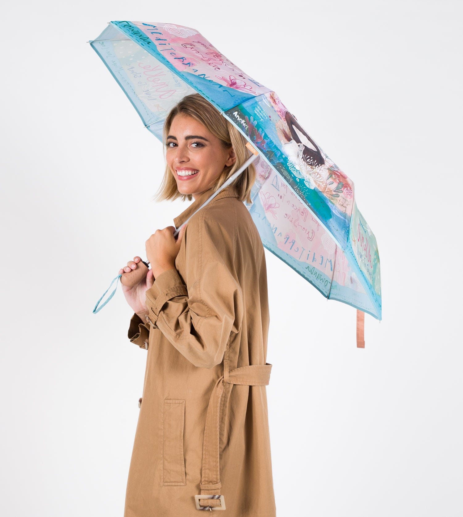 Mediterranean automatic folding umbrella