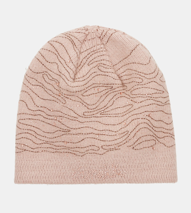 Pink knitted beanie