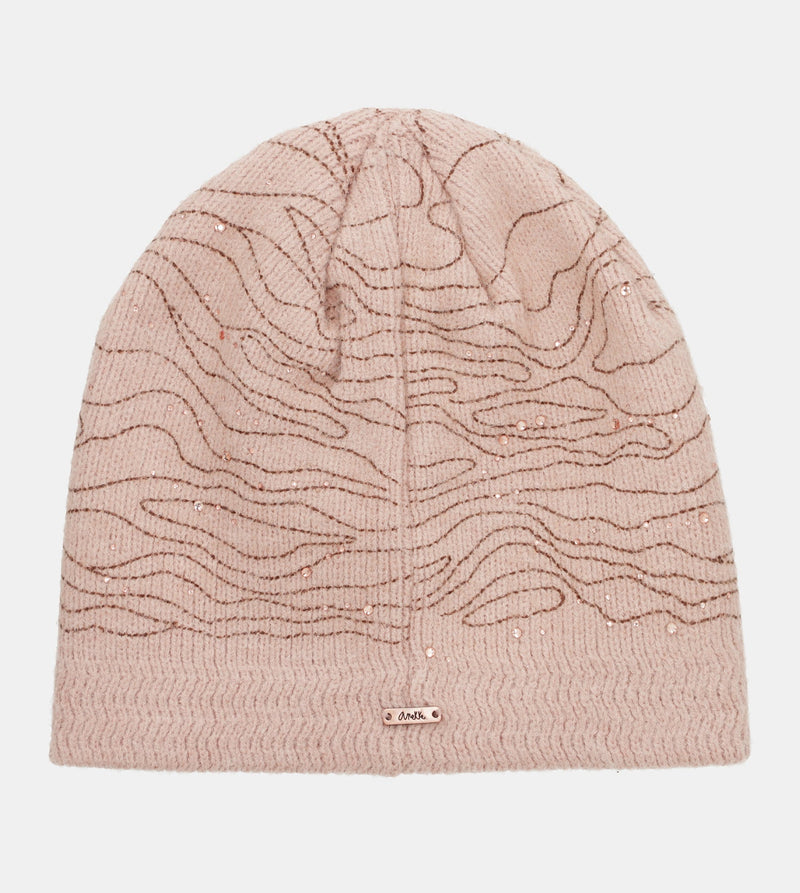 Pink knitted beanie