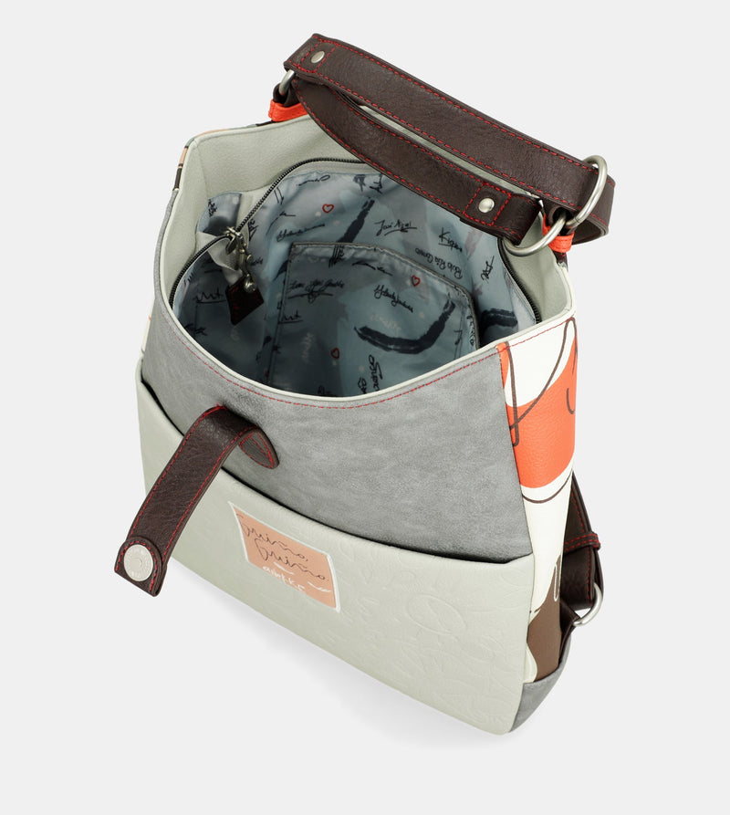 Convertible shoulder bag into backpack Alma