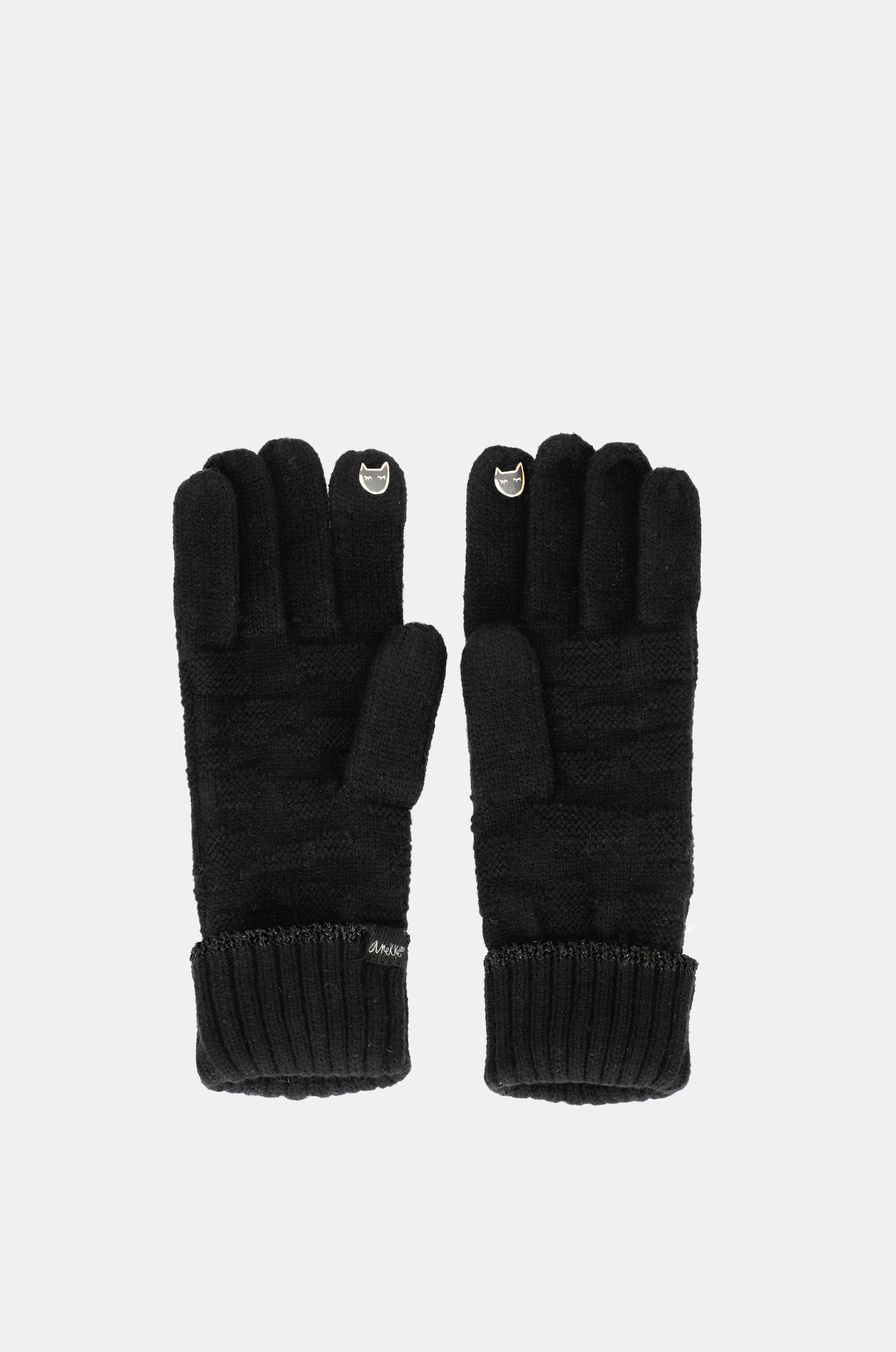Black knit gloves