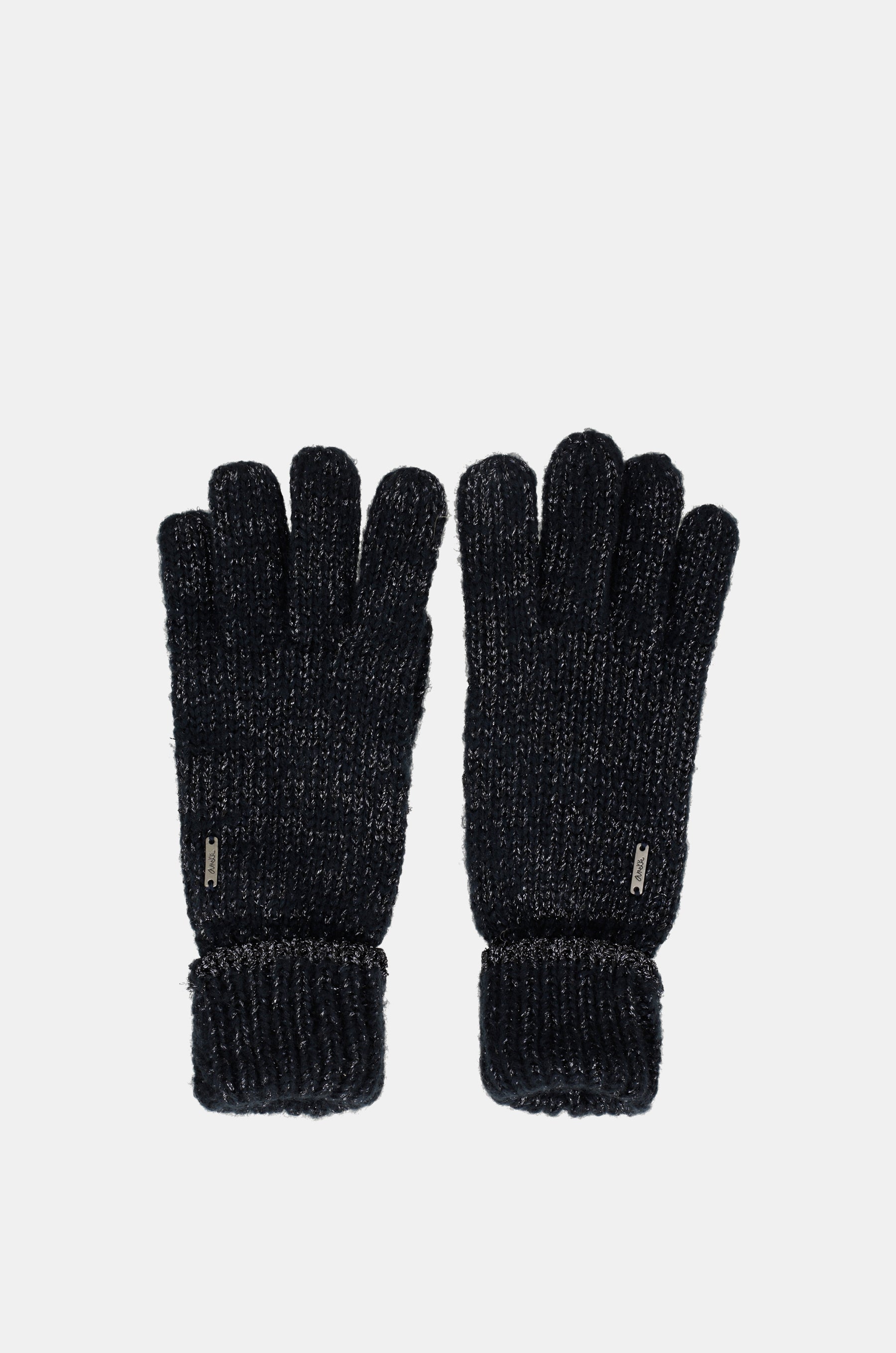 Navy blue logomania gloves.