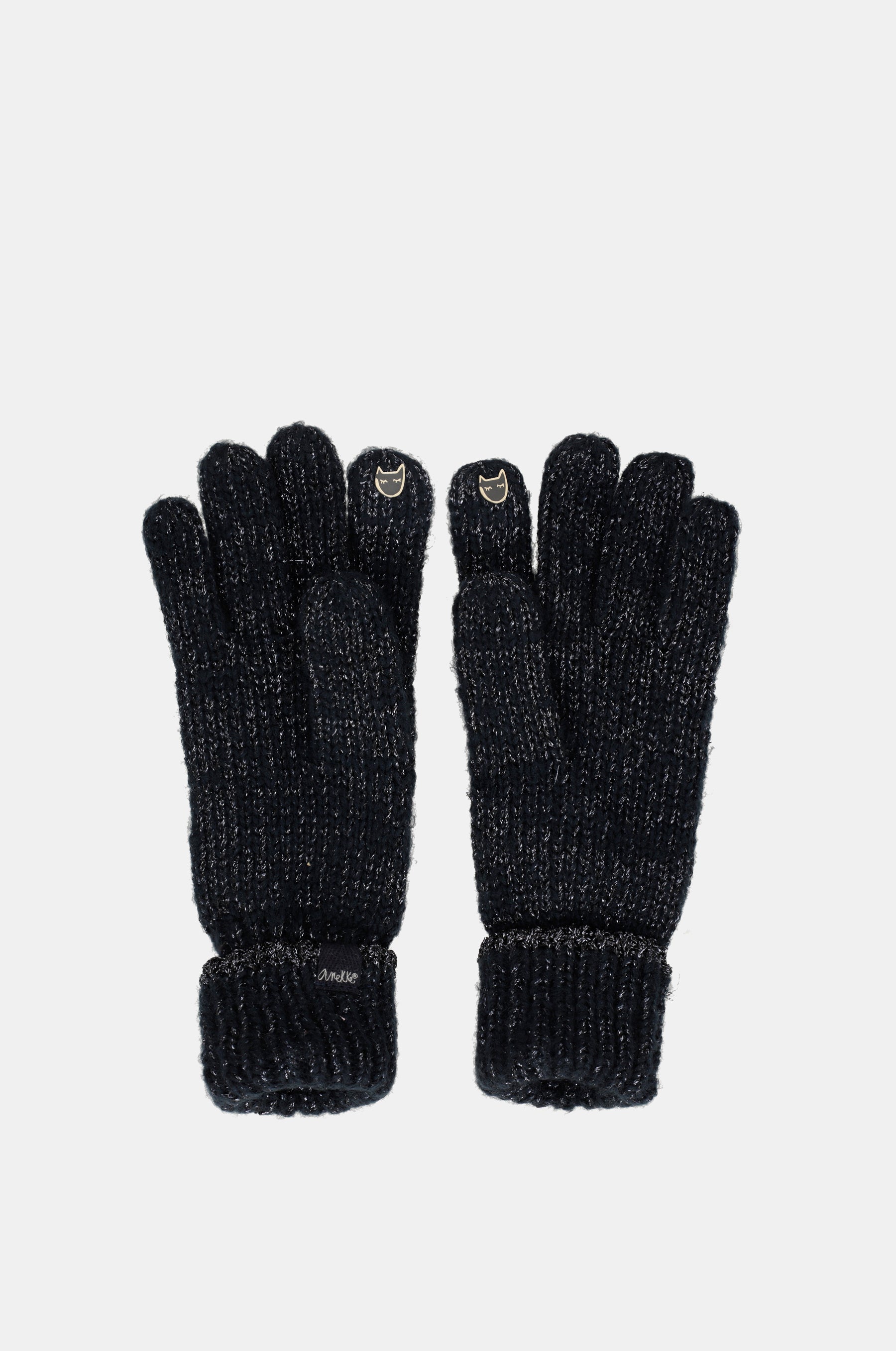 Navy blue logomania gloves.