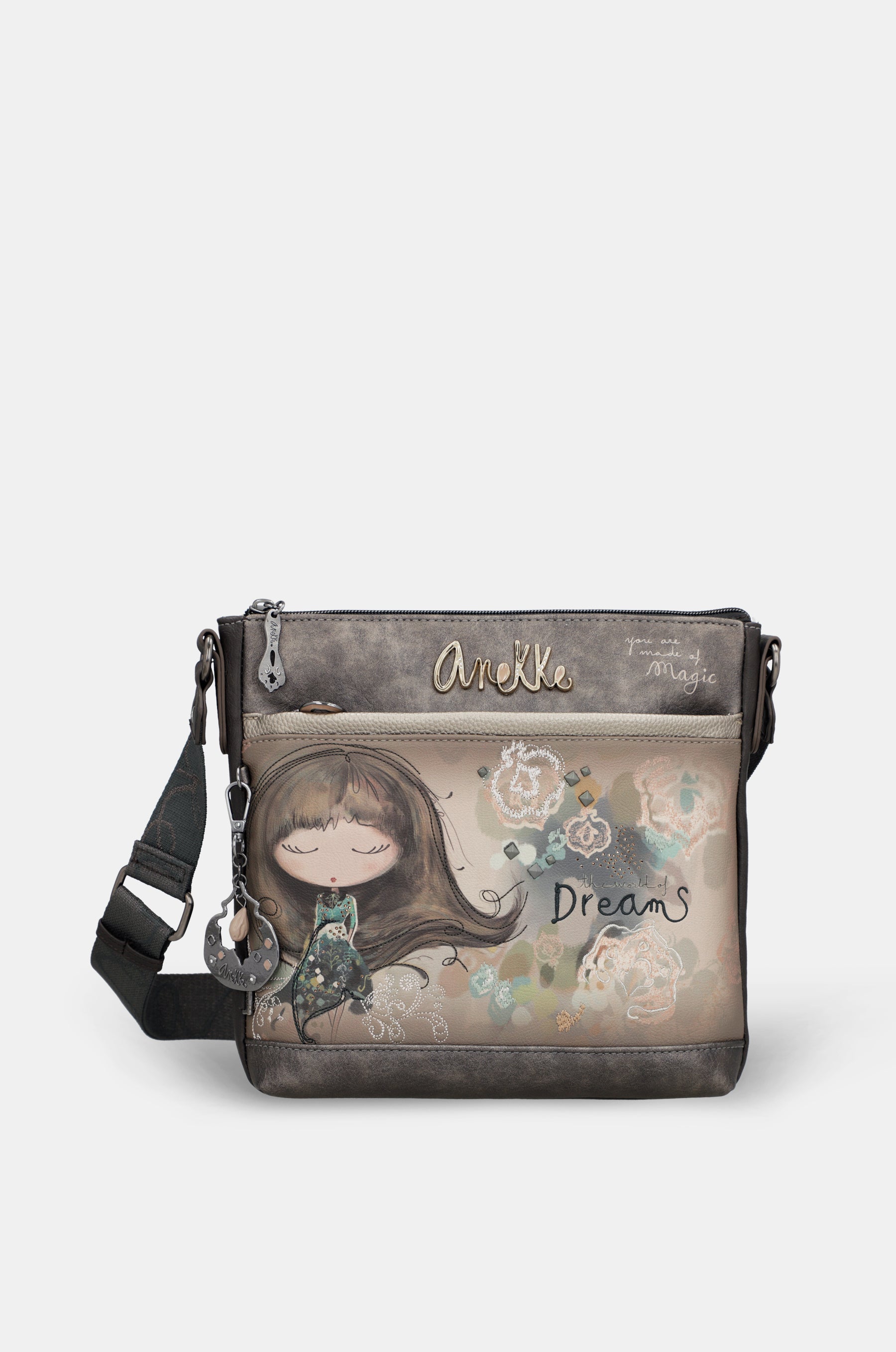 Real crossbody bag with front pocket