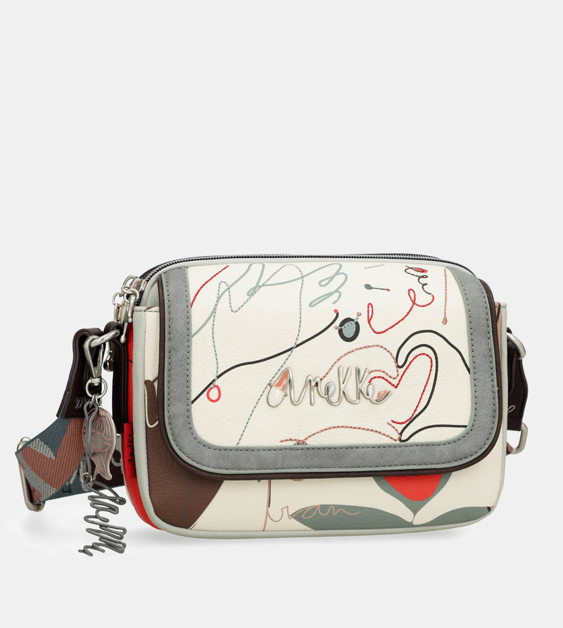 Oval flap crossbody bag Alma