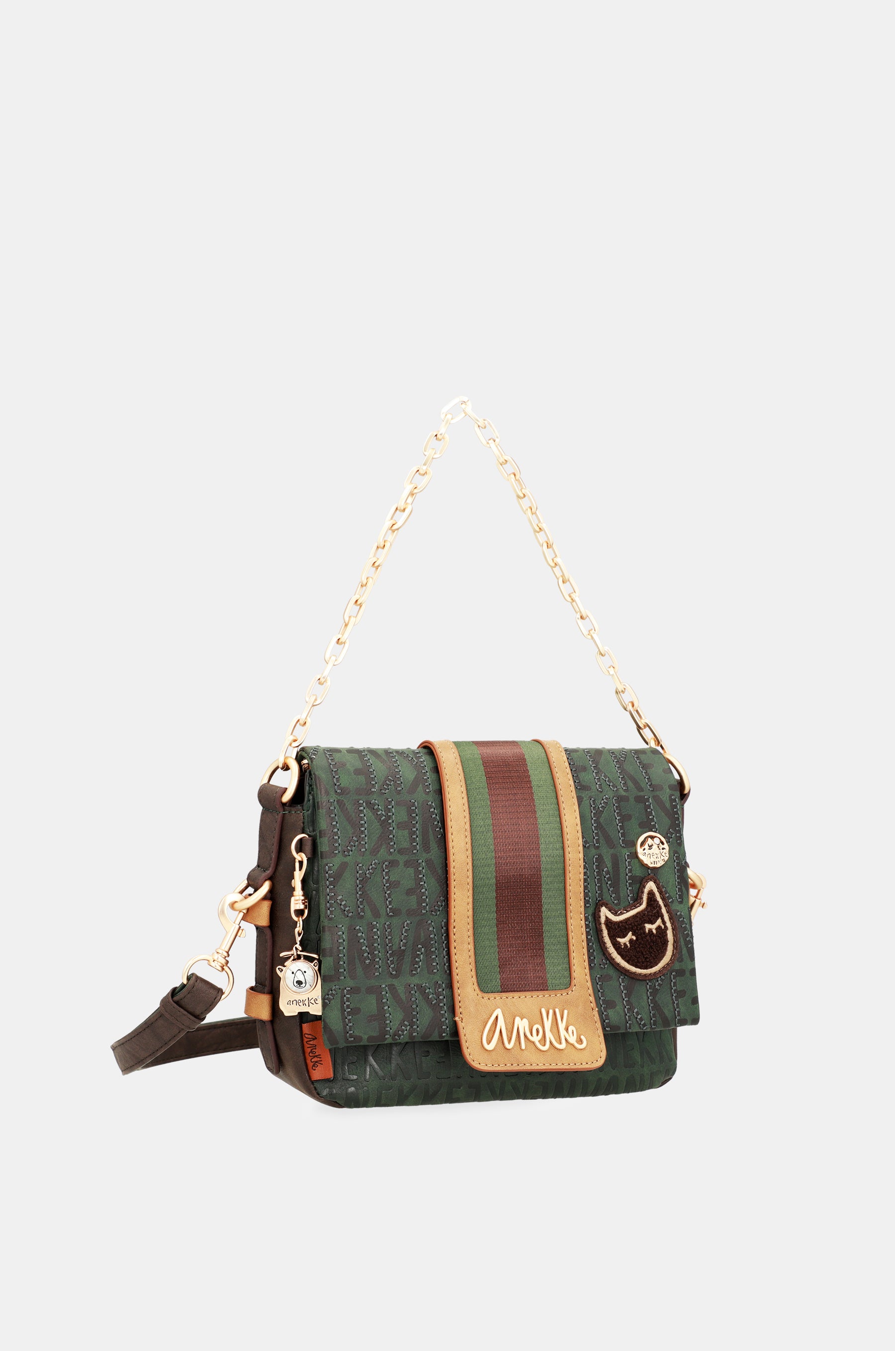 Urban green flap shoulder bag