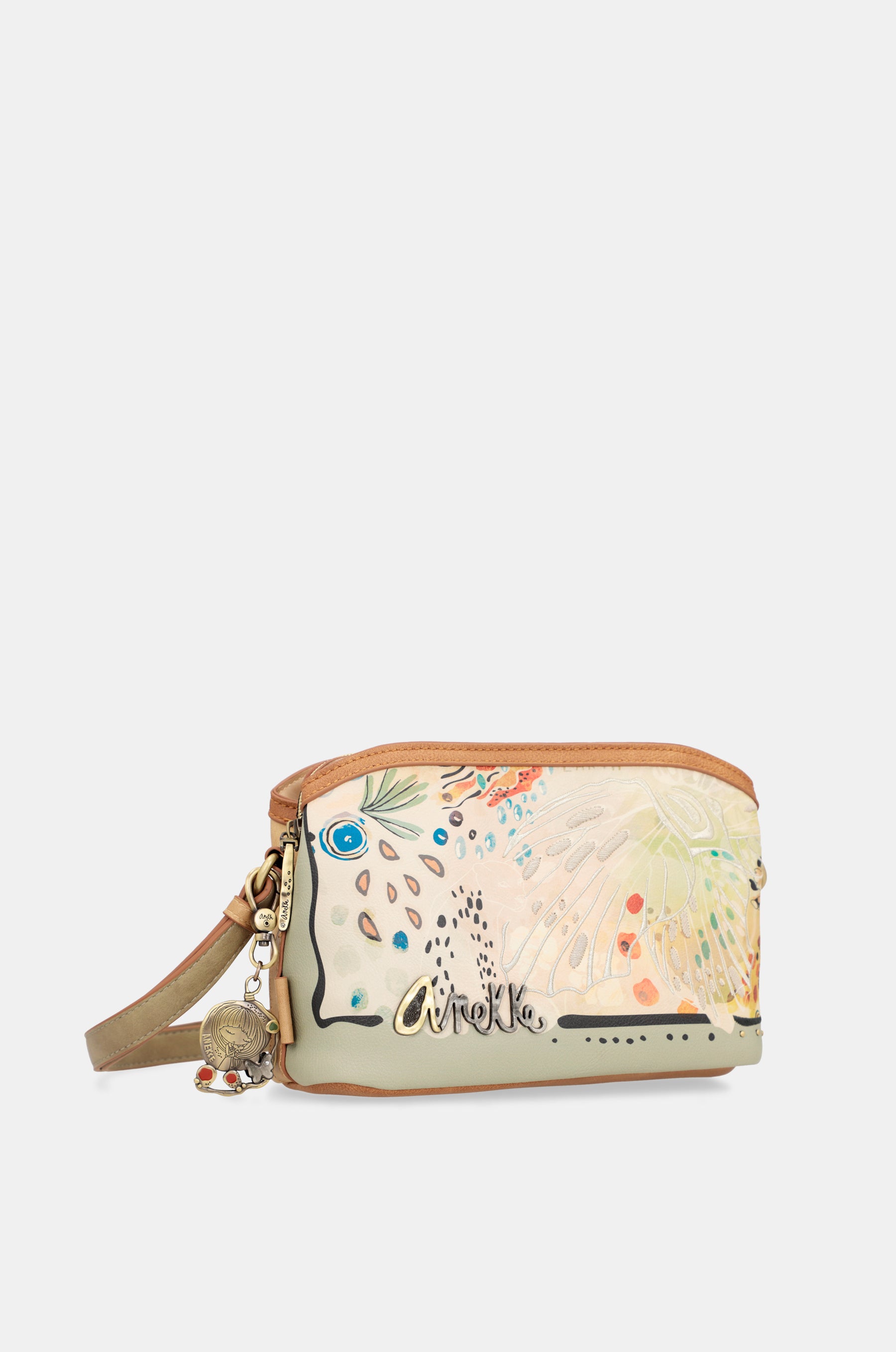 Butterfly crossbody bag with triple compartments