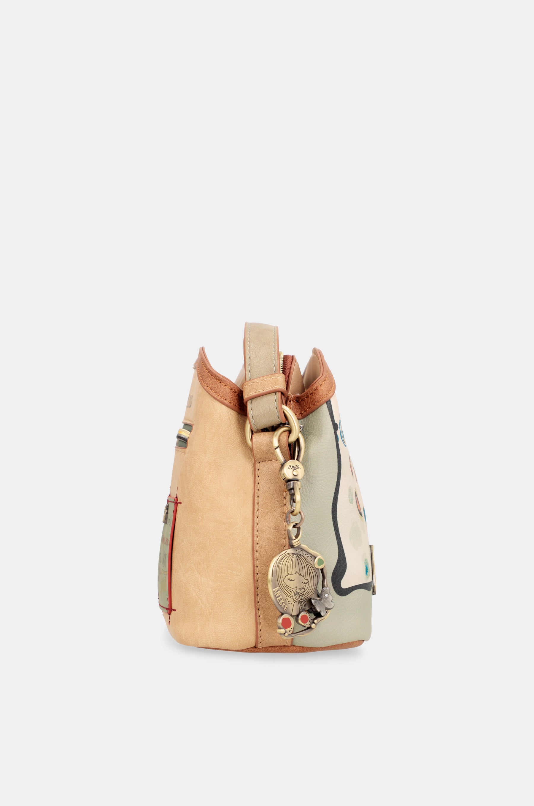 Butterfly crossbody bag with triple compartments