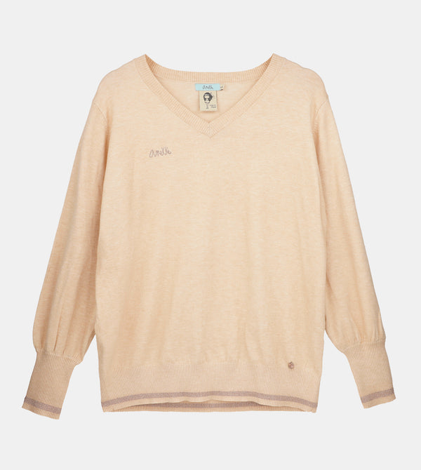 Beige Shōen V-Neck Sweater