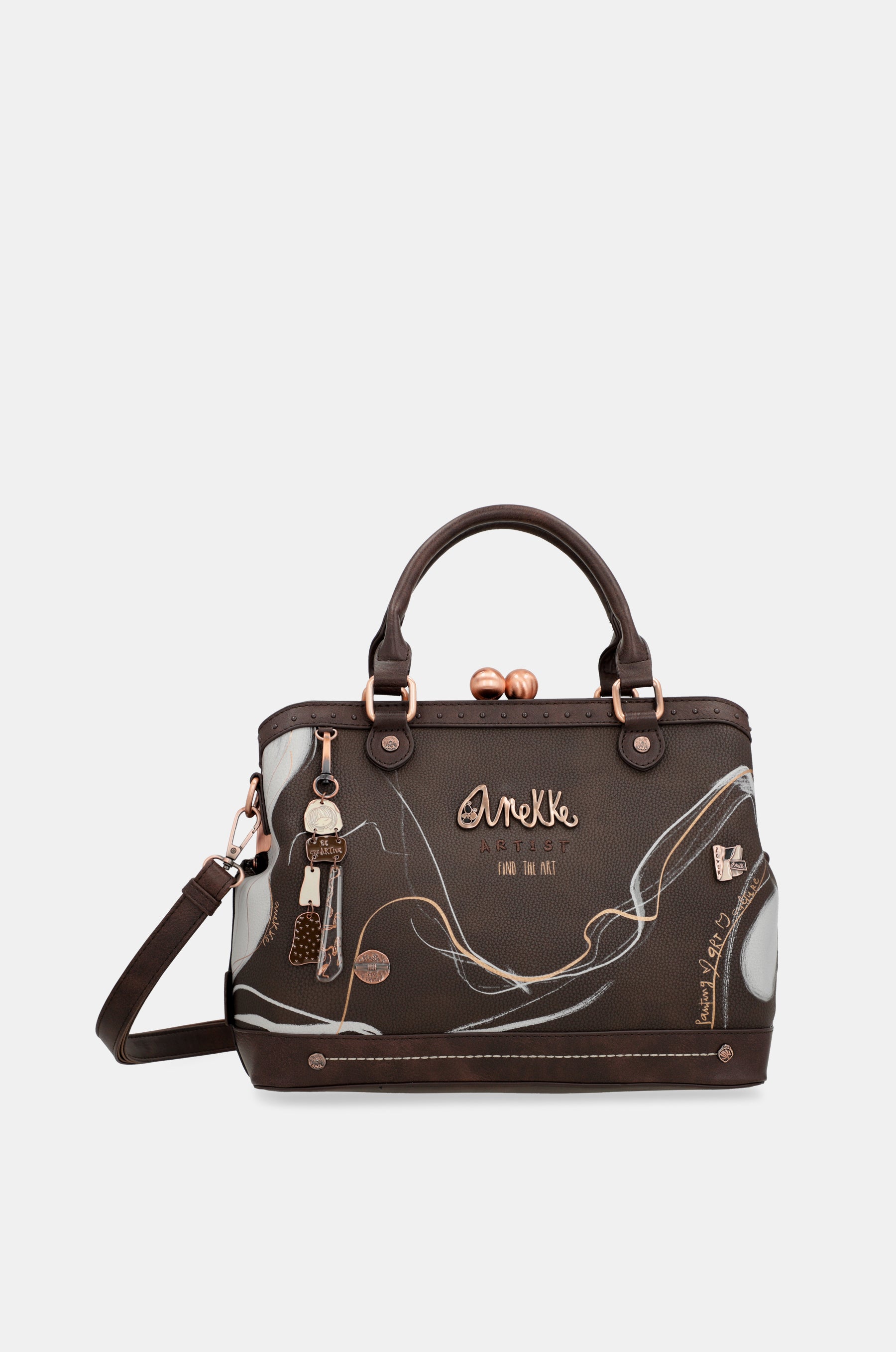 Nature Shodō Brown Mouthpiece Handbag