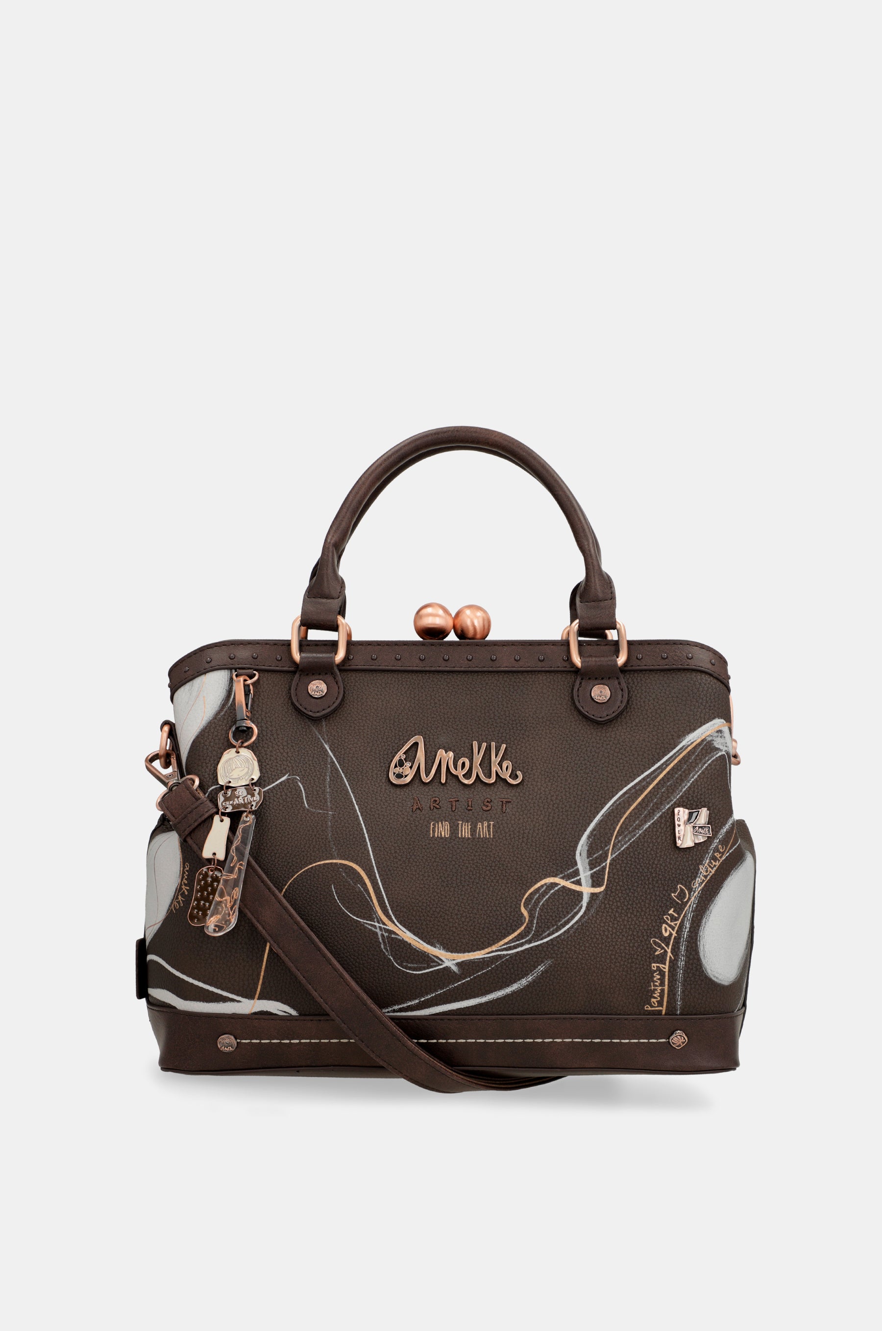 Nature Shodō Brown Mouthpiece Handbag