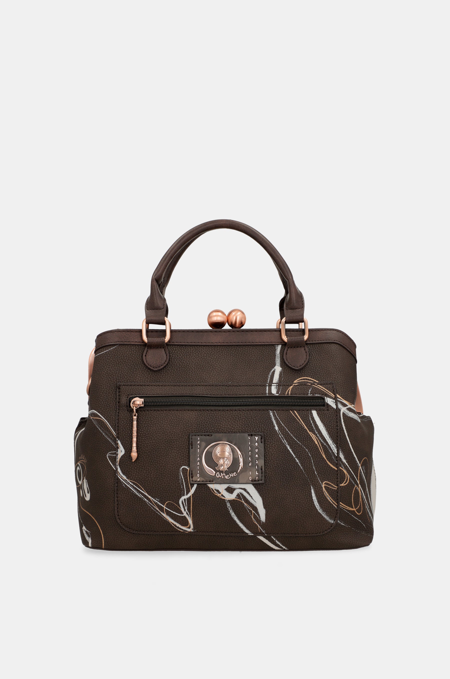 Nature Shodō Brown Mouthpiece Handbag