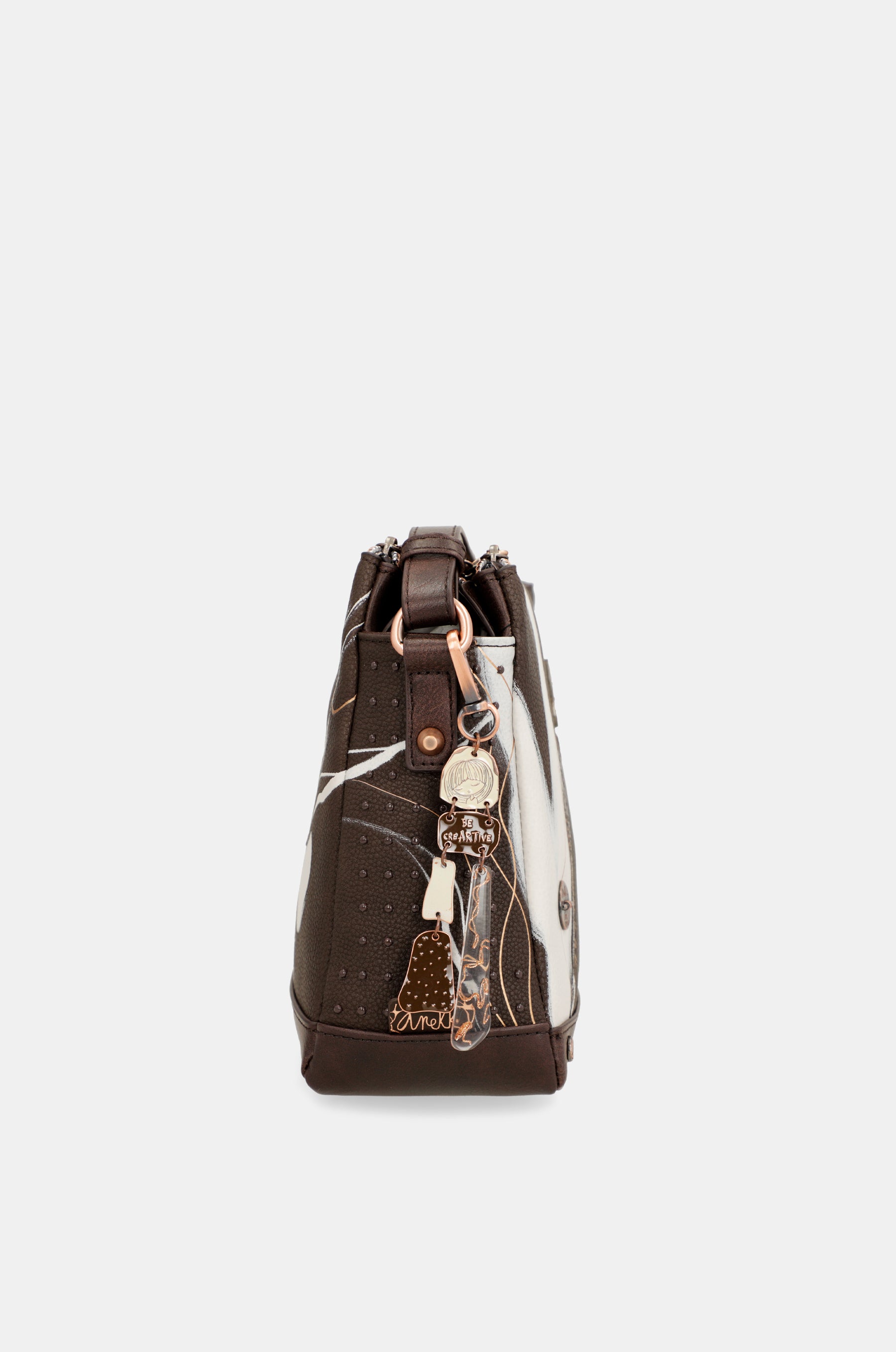 Nature Shodō brown 3 compartment messenger bag brown