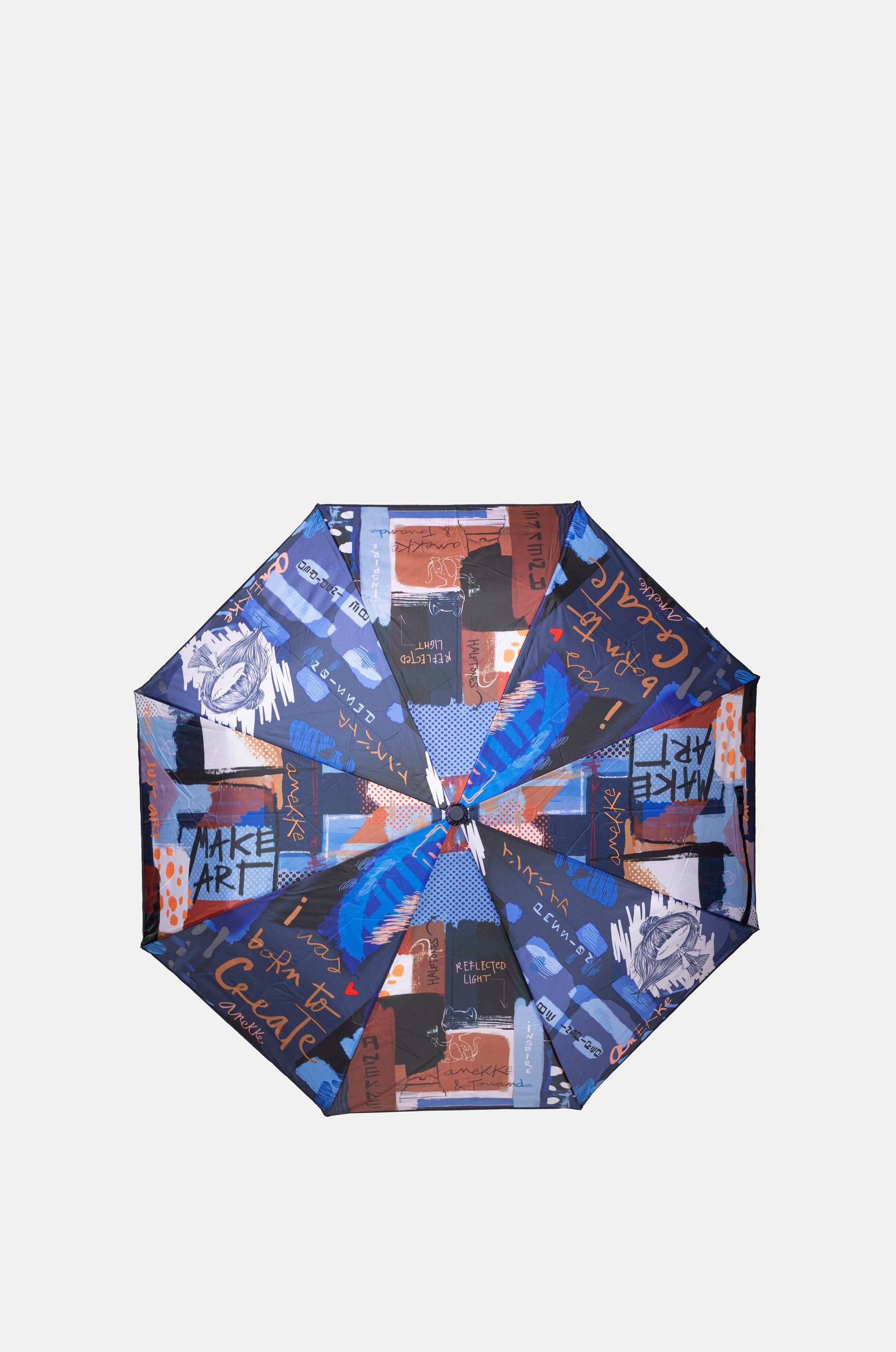 Contemporary manual folding umbrella